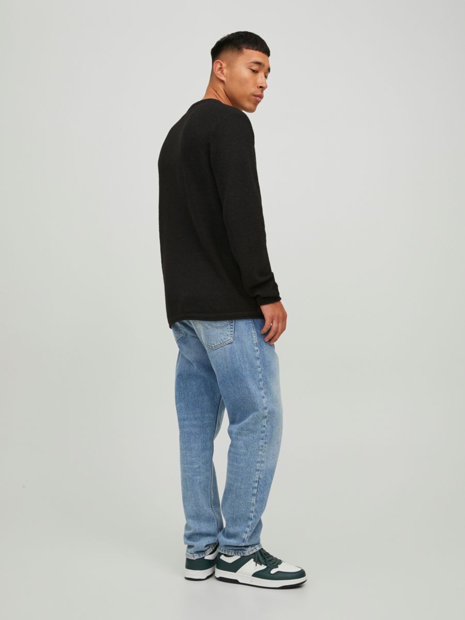 JACK & JONES Sveter 'Paul Tons' mätová / čierna / biela (obrázok 4)