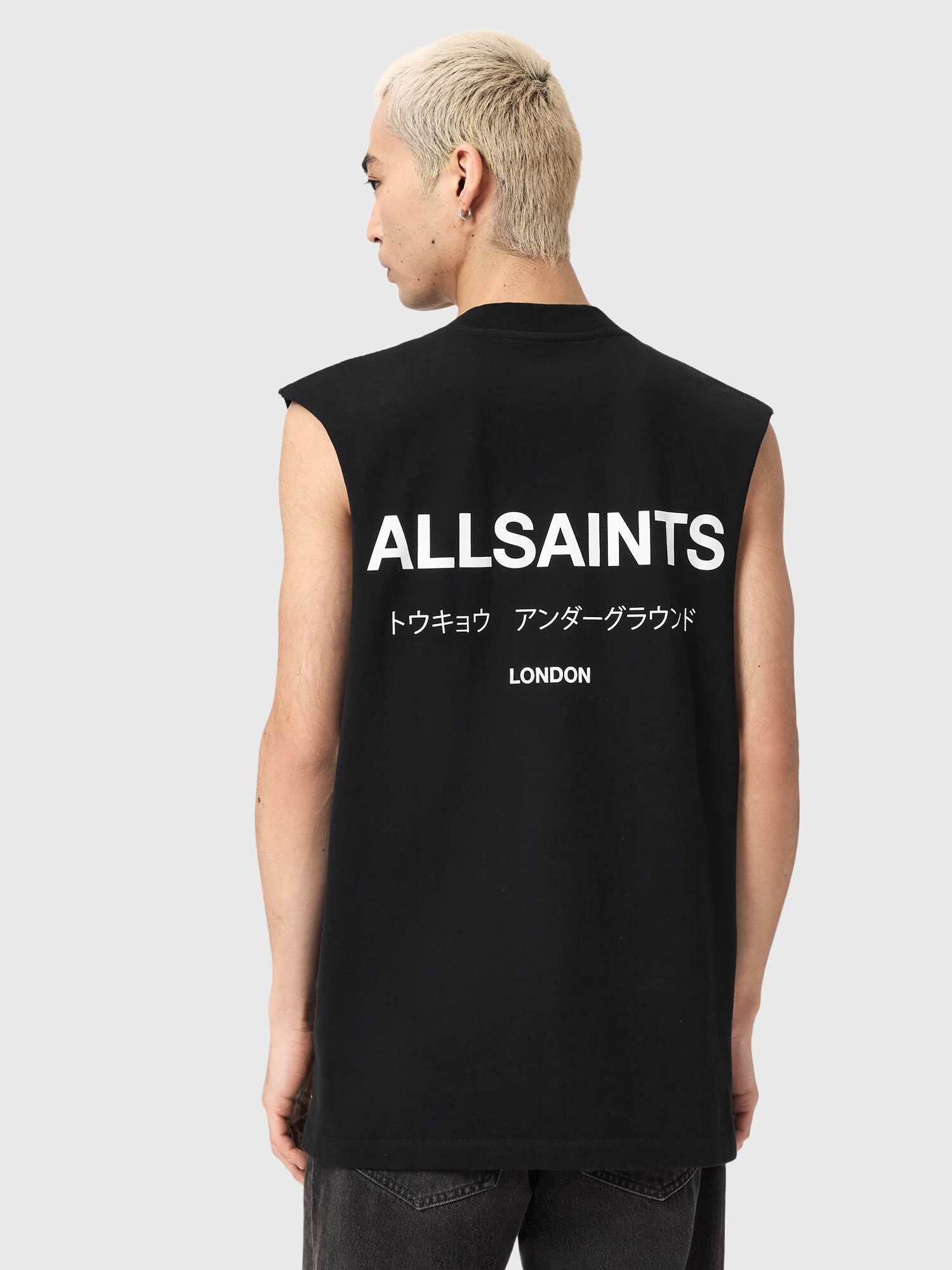 AllSaints Camiseta 'UNDERGROUND' negro / blanco – imagen 3