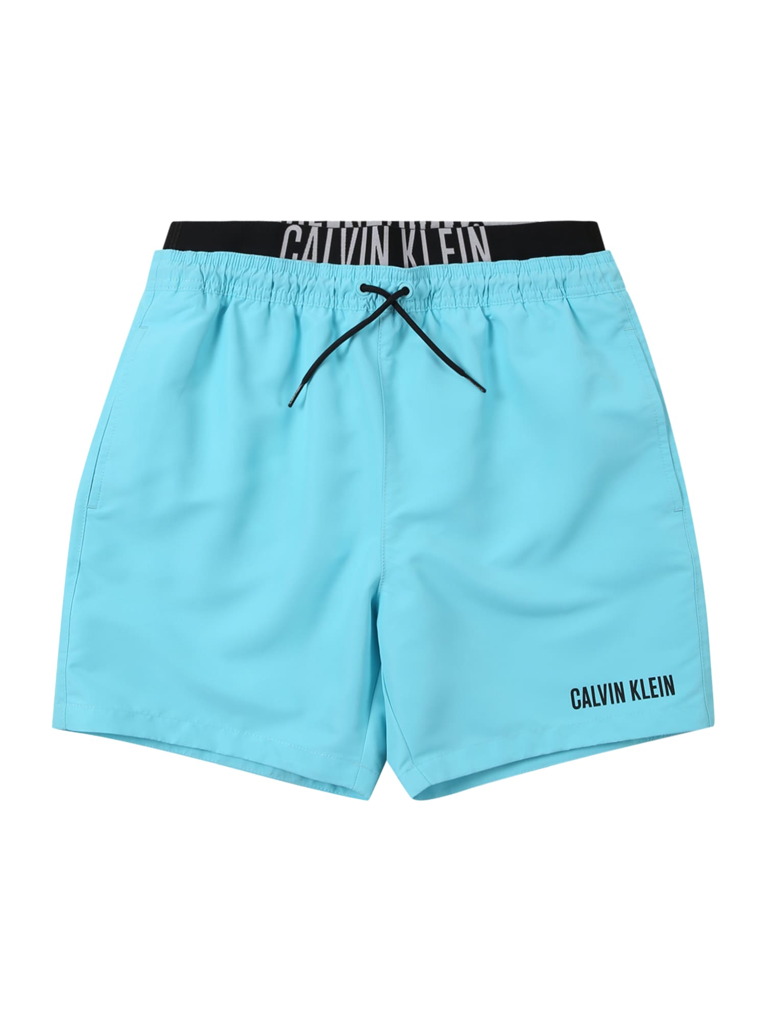 Calvin Klein Swimwear Plavecké šortky 'Intense Power'  azúrová / svetlosivá / čierna
