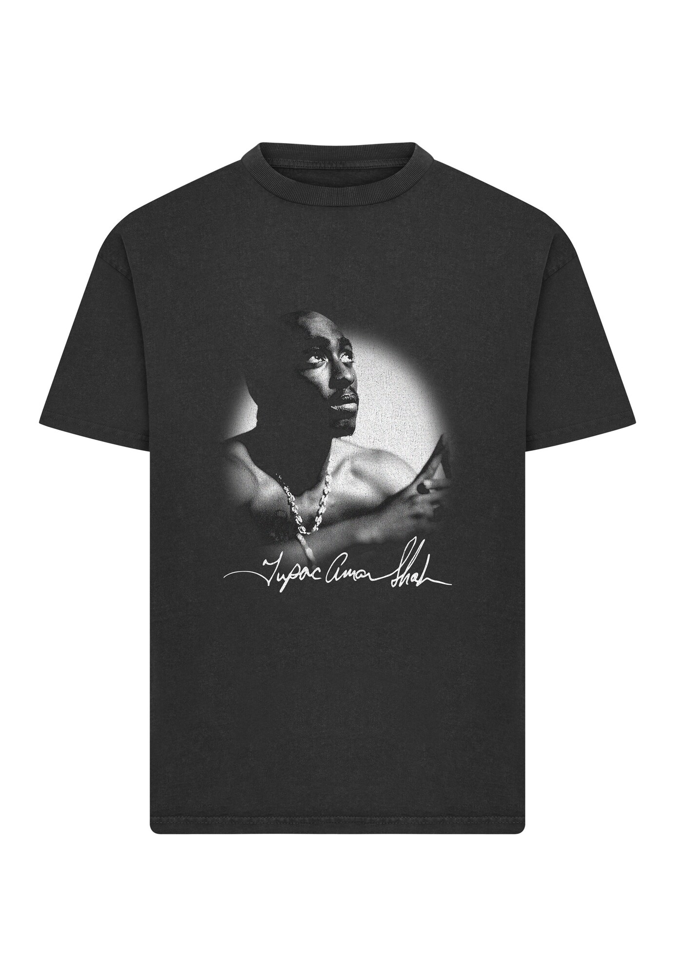 Merchcode Camiseta '2Pac Spotlight Vintage' gris / gris plateado / negro – imagen 1