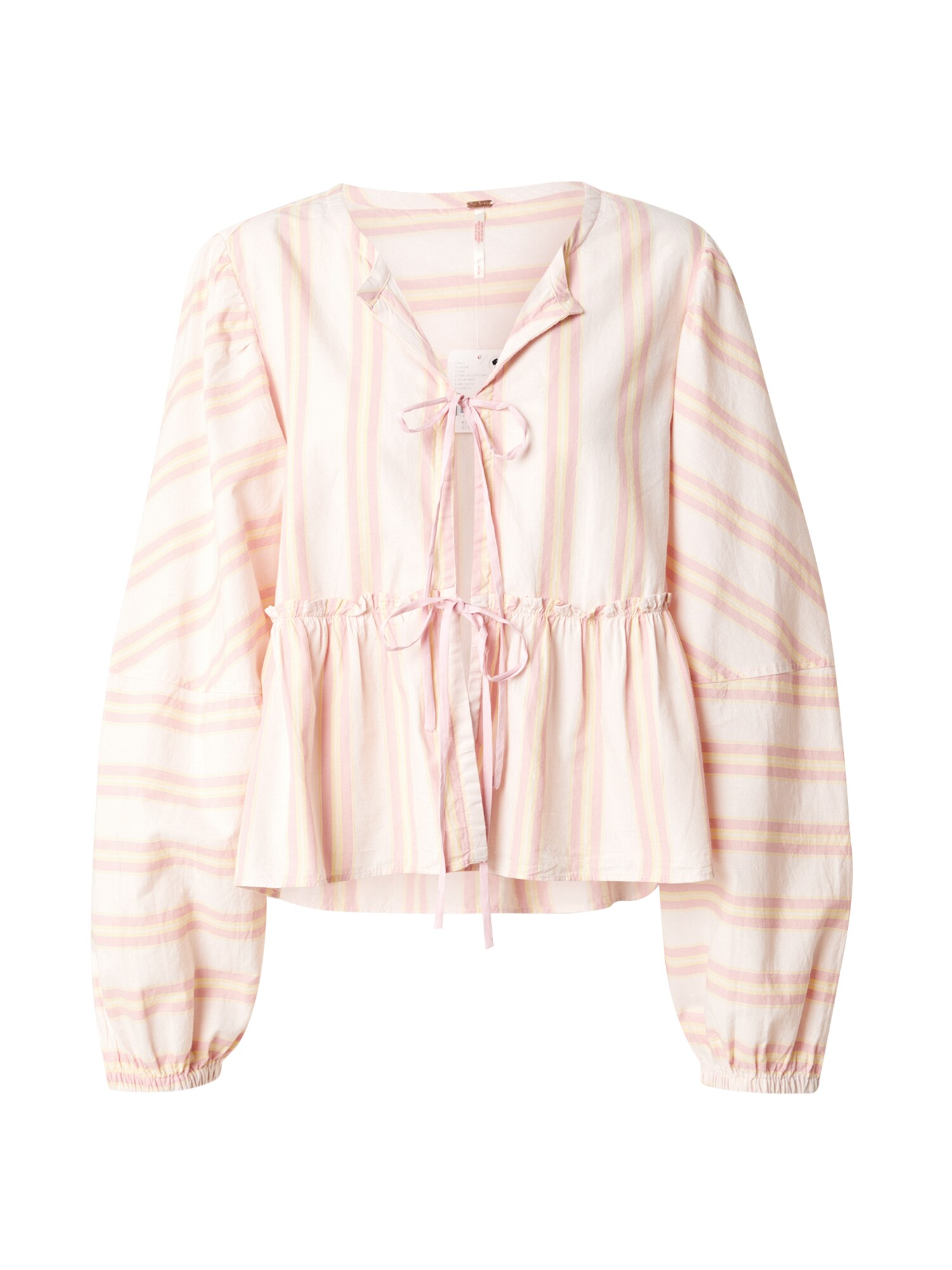 Free People Blúzka 'BRUNCH BABE' žltá / staroružová / pastelovo ružová