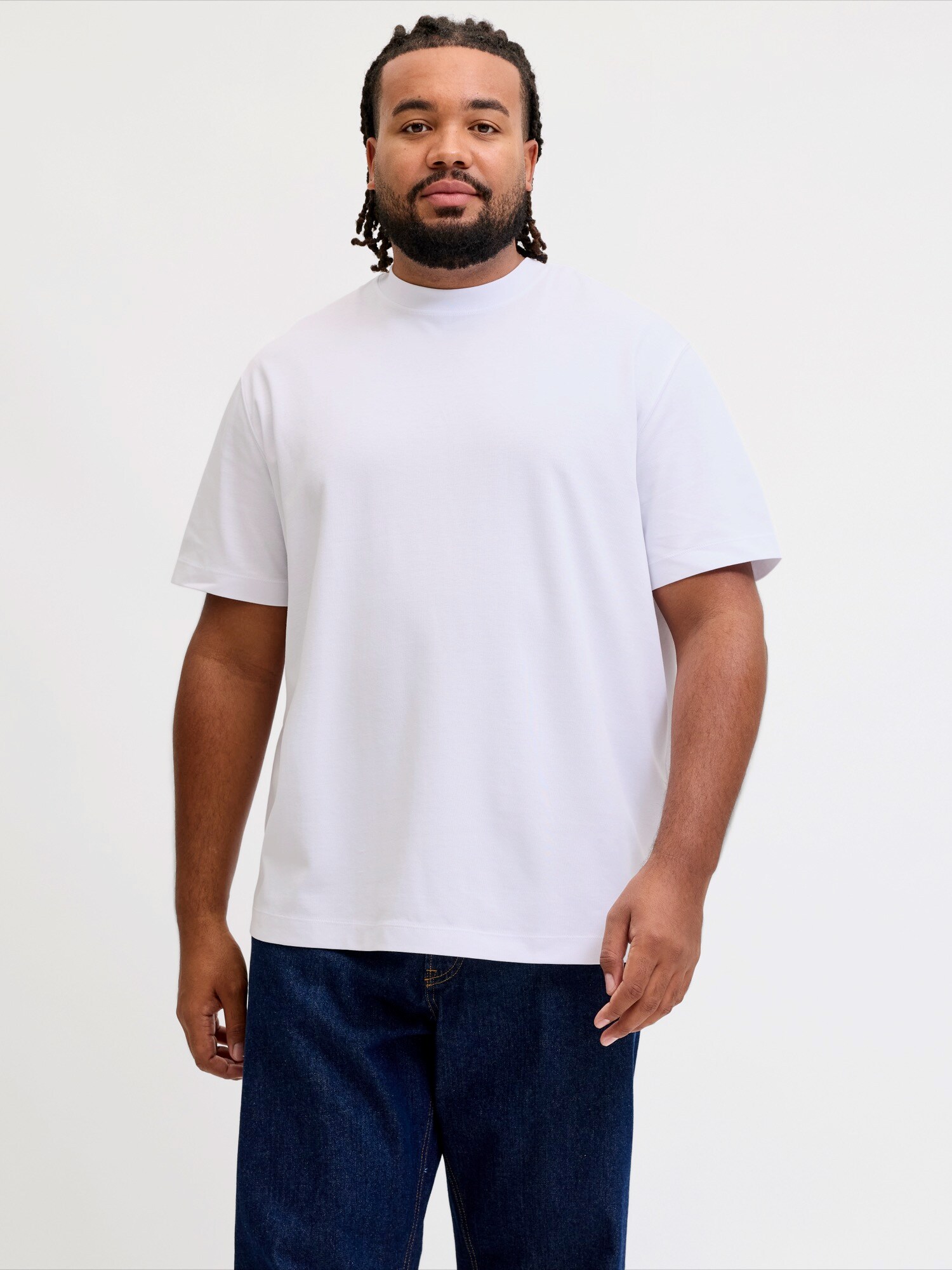 Jack & Jones Plus Tričko 'JJEBarron'  biela