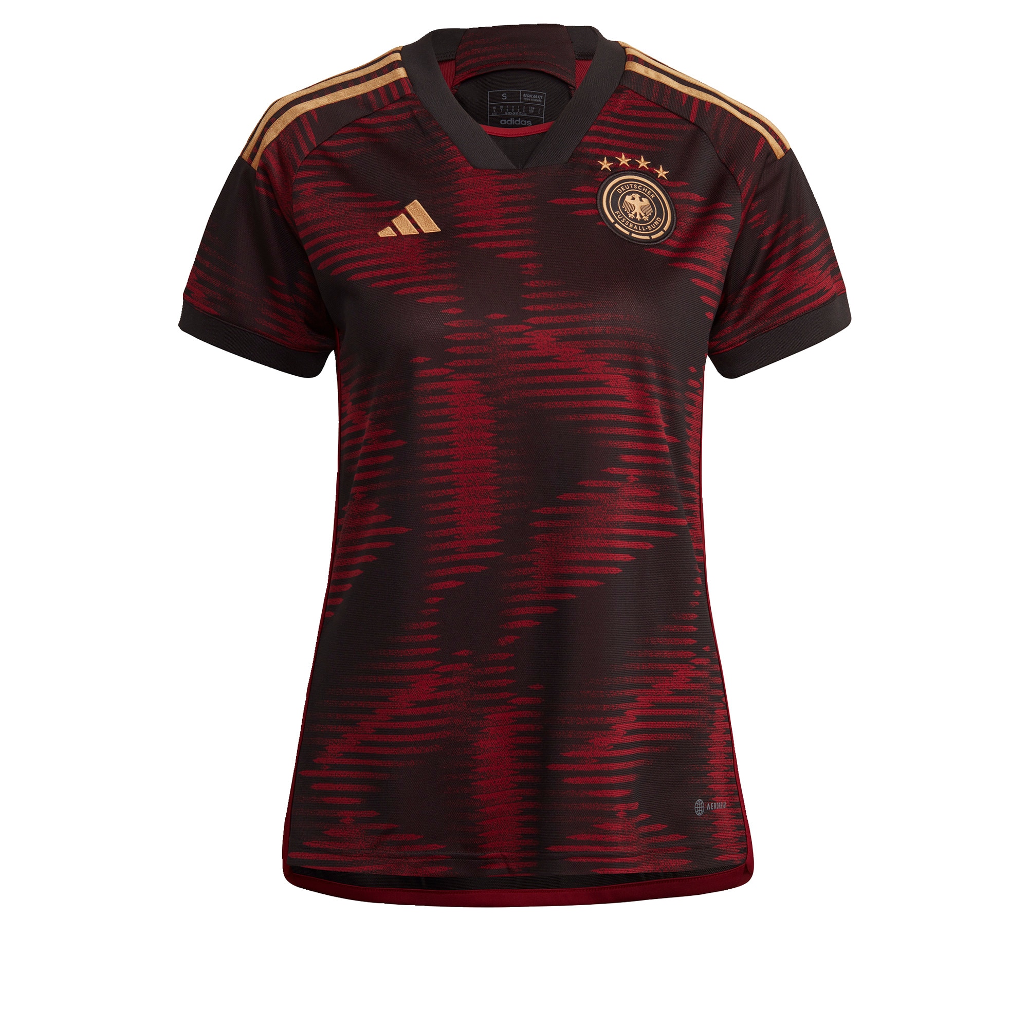 ADIDAS PERFORMANCE Функционална тениска 'Germany 22 Away'  злато / тъмночервено / черно