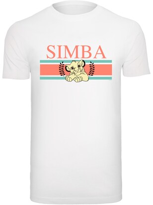 F4NT4STIC Shirt ‘Disney König der Löwen Simba Stripes’ Geel / Groen / Zwart / Wit