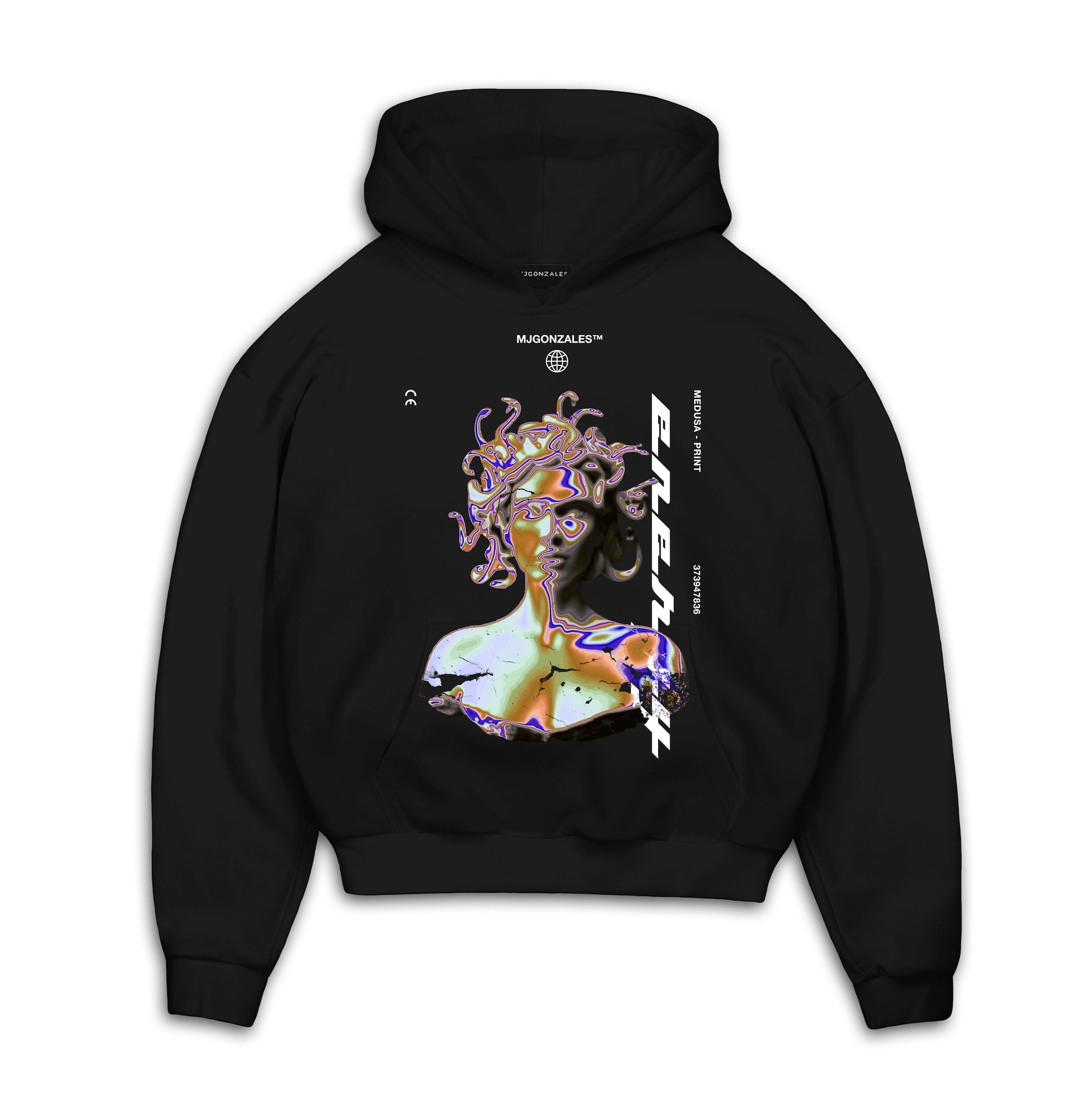 MJ Gonzales Sweatshirt 'Medusa V.4'  roxo escuro / laranja / preto / branco