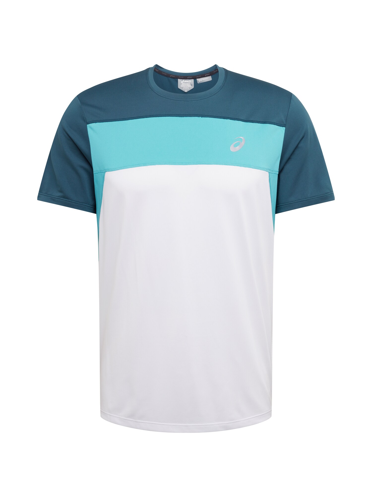 ASICS Sportiniai marškinėliai  balta / dangaus žydra / benzino spalva
