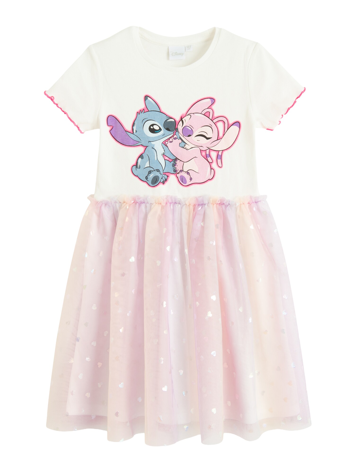 Cool Club Rochie 'LILO&STITCH'  roz pastel / alb