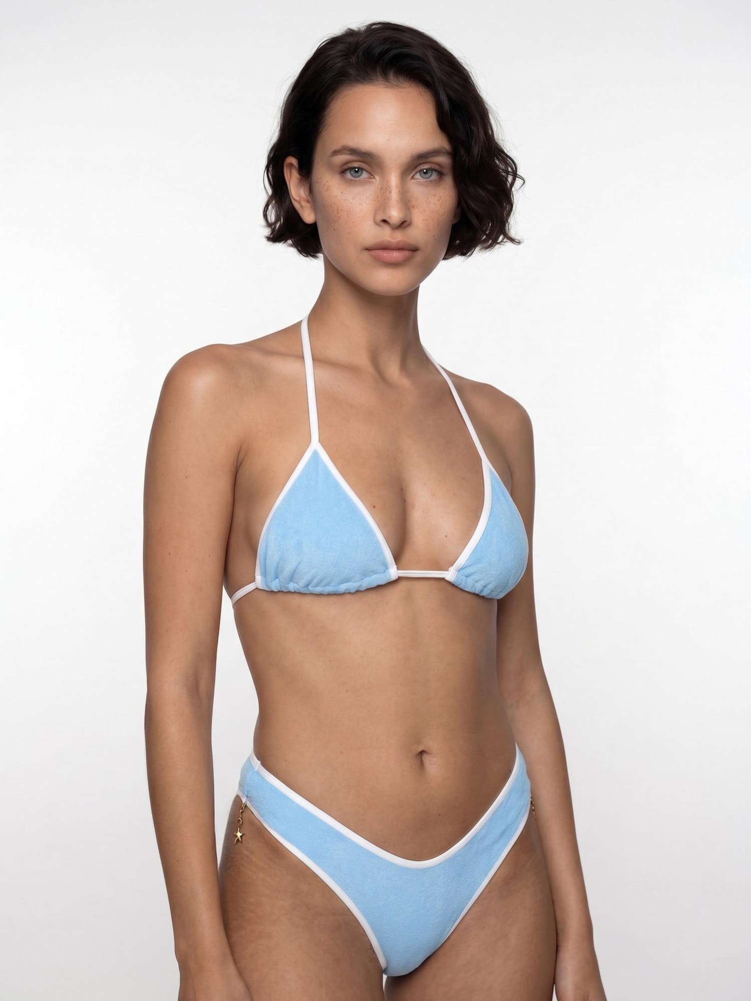 Flavia Valentini Bikini 'Bikini Triangolo Contrast Sky Blue & White' azul cielo