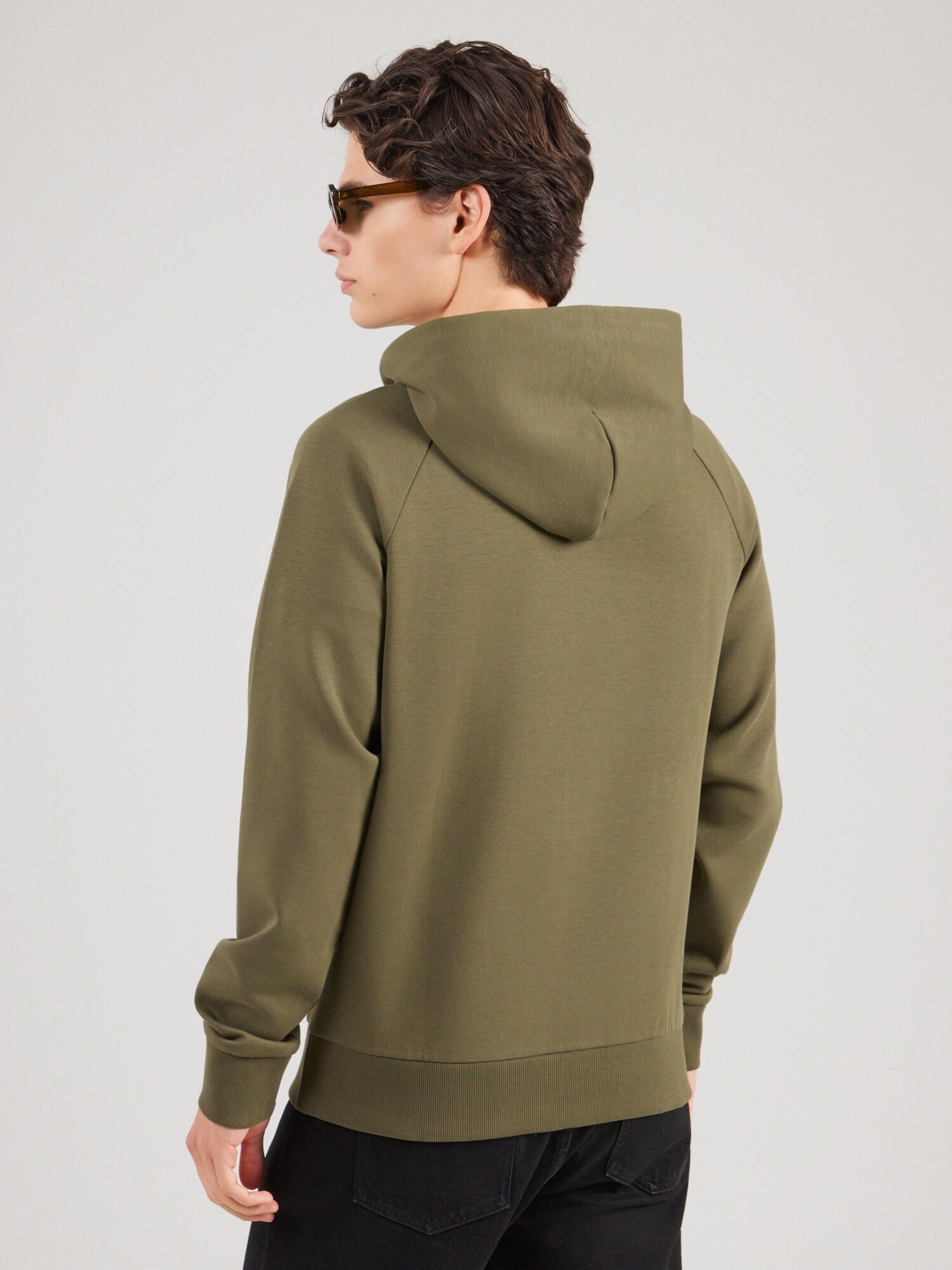 BOSS Sudadera con cremallera 'Saggy' caqui – imagen 3