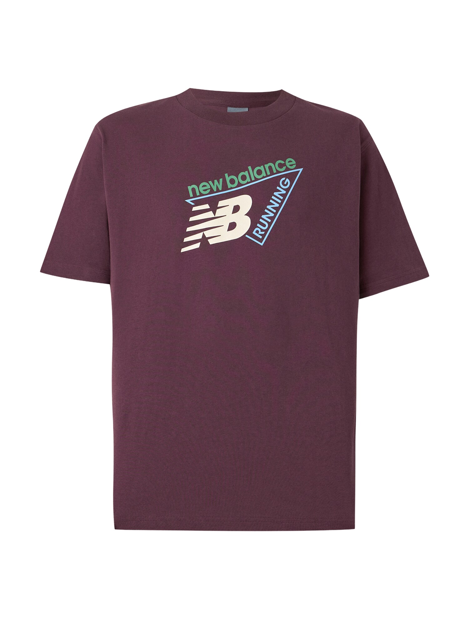 new balance Tricou albastru deschis / verde deschis / roșu vin / alb