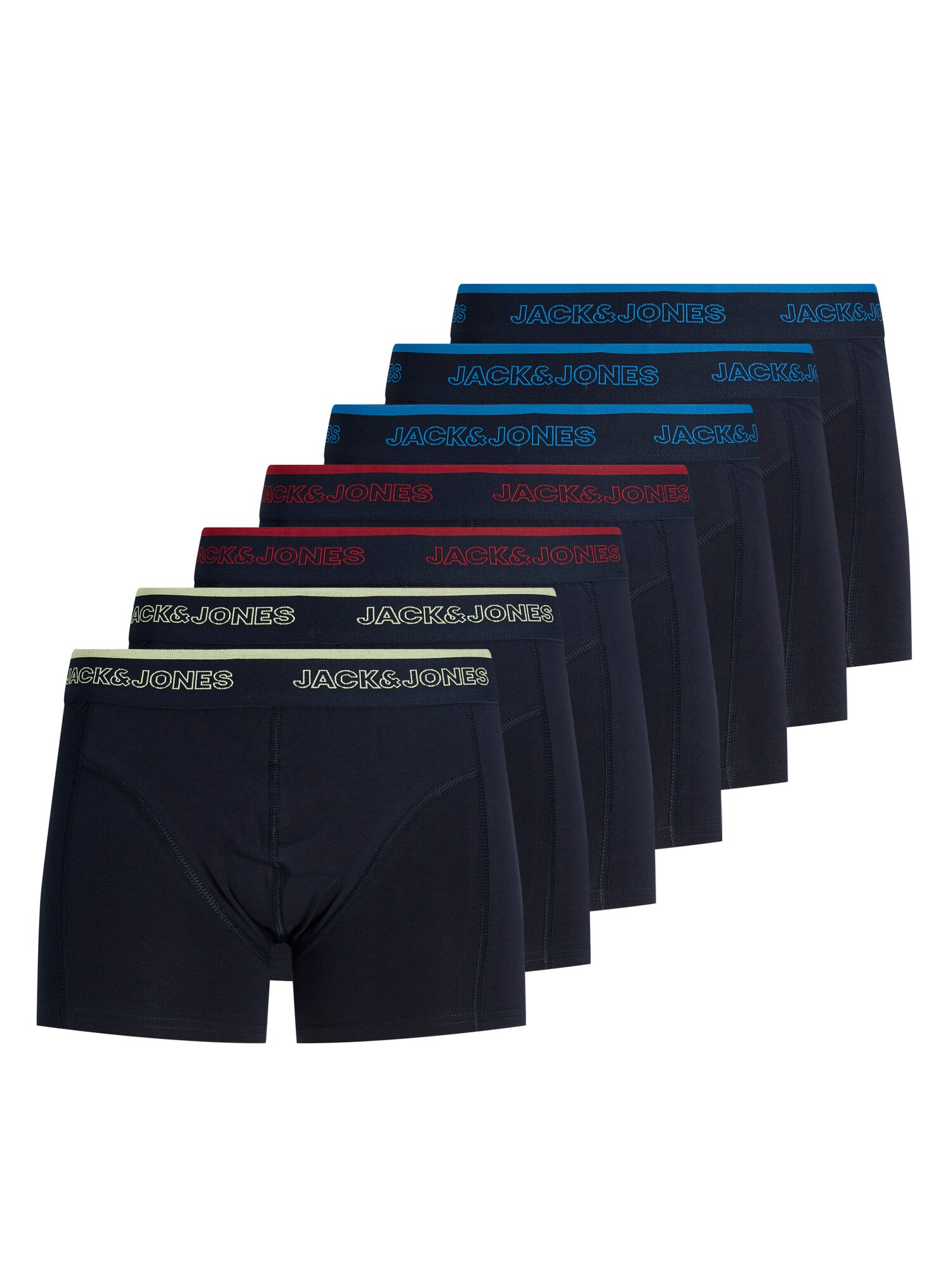 JACK & JONES Boxerky 'JACADRIAN'  námornícka modrá / vodová / pastelovo žltá / červená