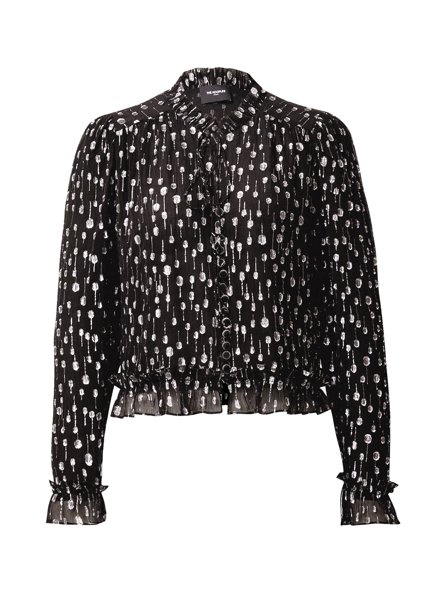 The Kooples Palaidinė 'Chemise'  sidabrinė / juoda