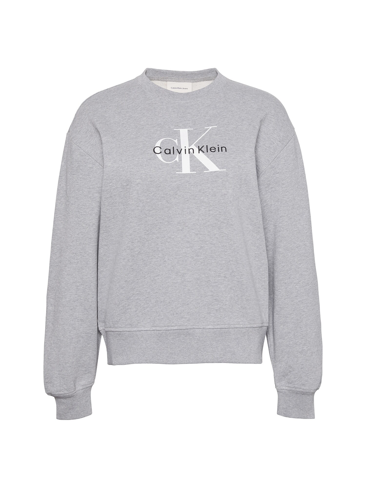 Calvin Klein Jeans Bluză de molton  gri amestecat / negru / alb
