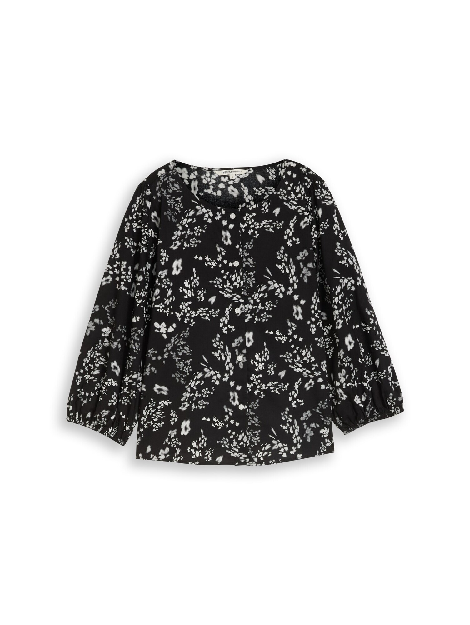 Tom Tailor Denim Blouse Zwart / Offwhite