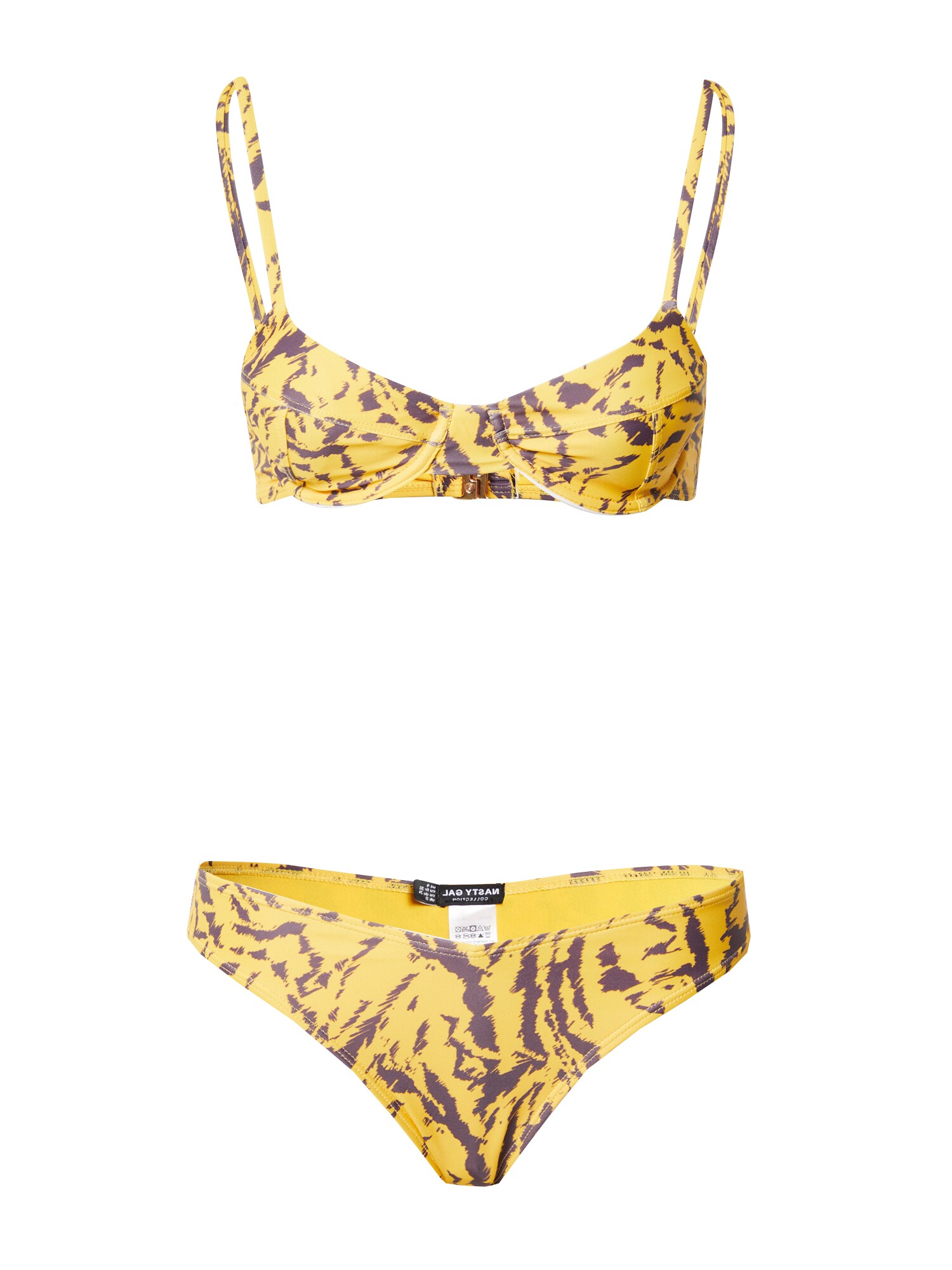 Nasty Gal Bikiny  horčicová / antracitová