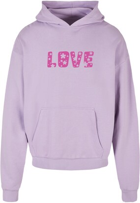 Merchcode Sweatshirt ‘Valentines Day – Flowers Love’ Lila / Donkerroze