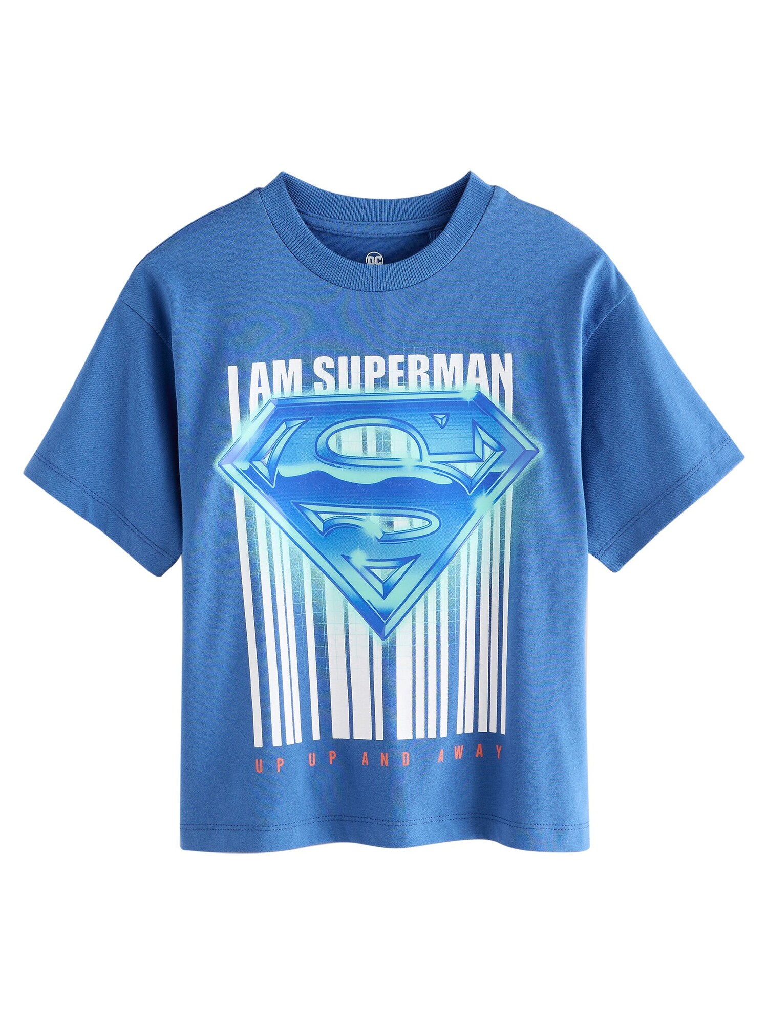 Next Tricou Superman  albastru / albastru neon / portocaliu homar / alb murdar