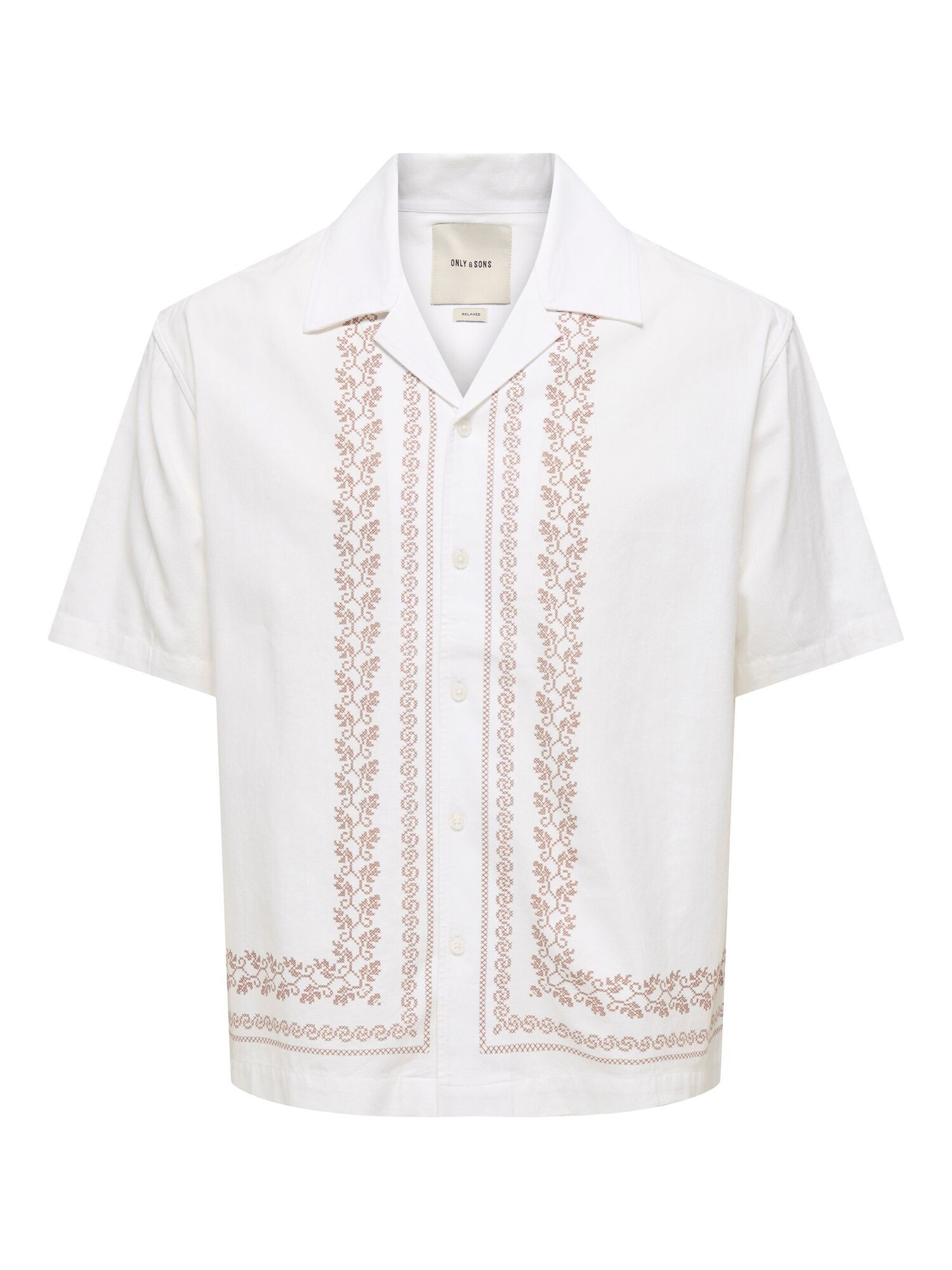 Only &amp; Sons Camisa 'ONSNero'  capuchino / blanco