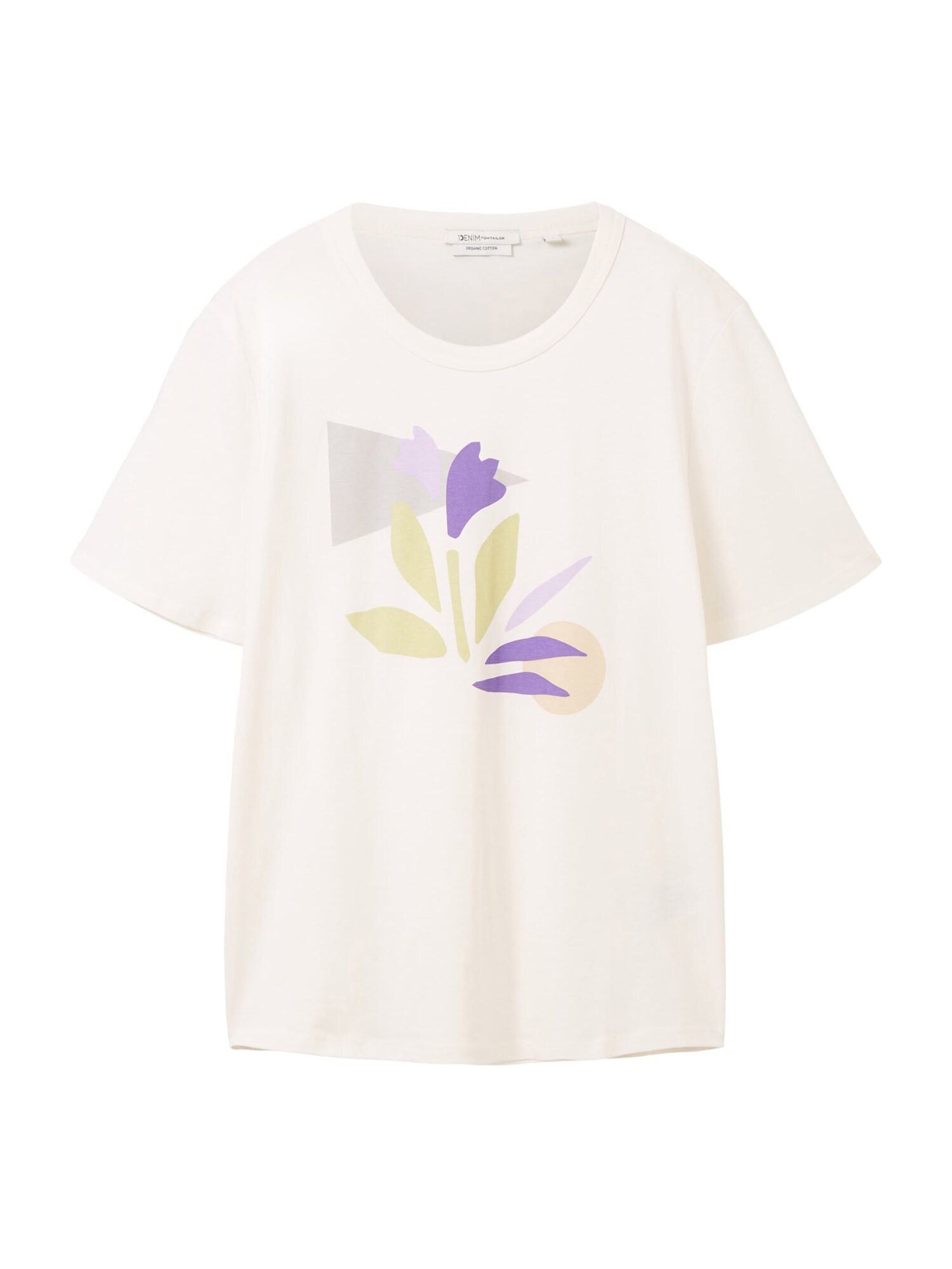 TOM TAILOR DENIM Tricou  oliv / mov neon / mov pastel / alb