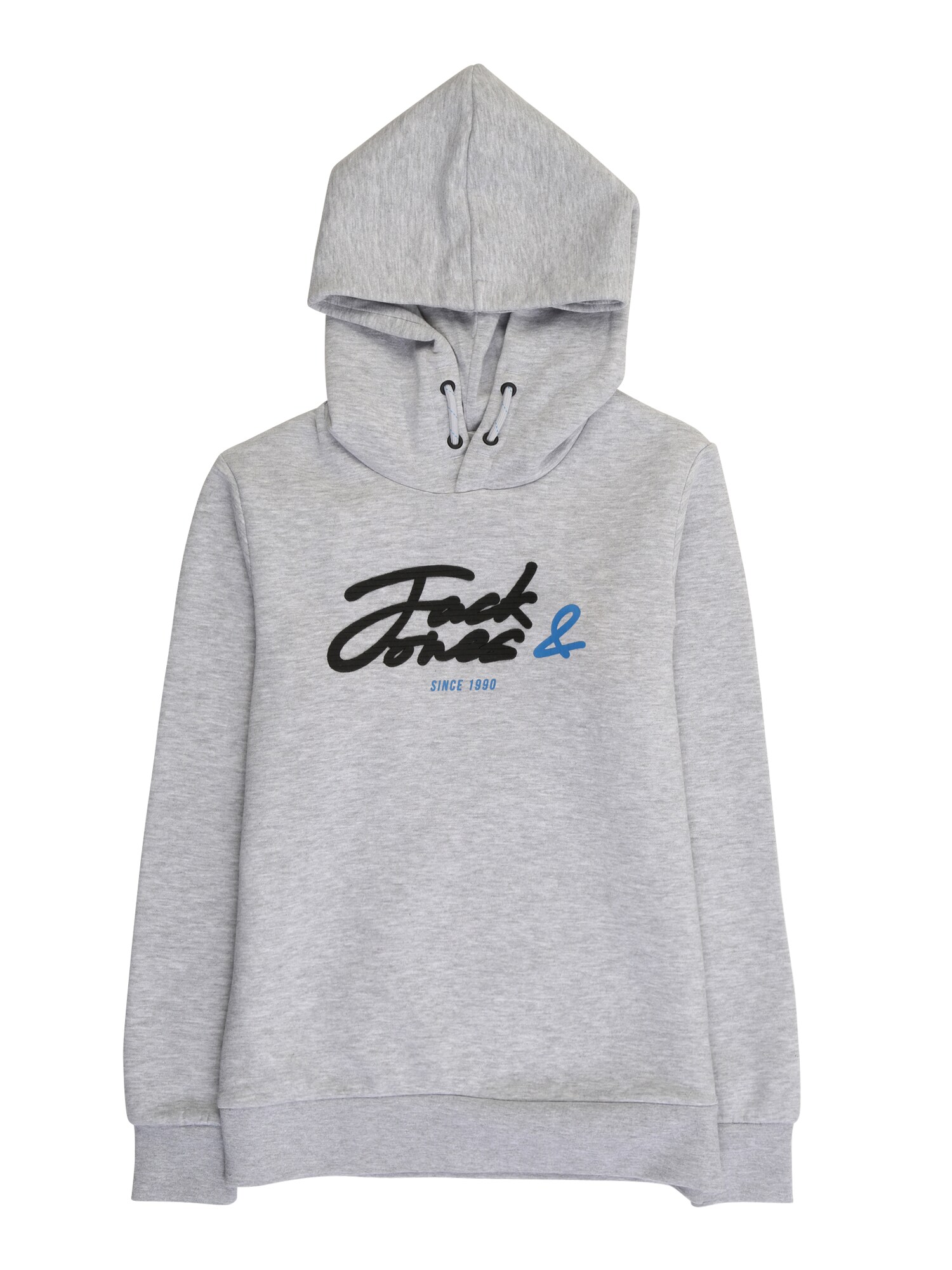 Jack & Jones Junior Megztinis be užsegimo 'STONE'  margai pilka / dangaus žydra / juoda