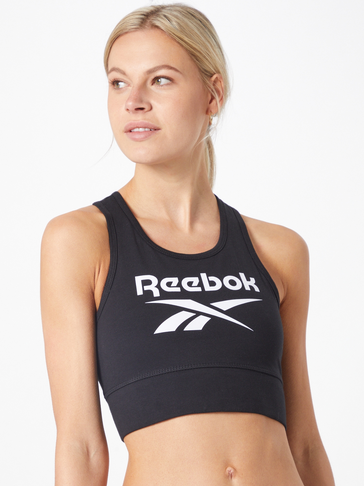 REEBOK Sports bra 'Identity'  black / white