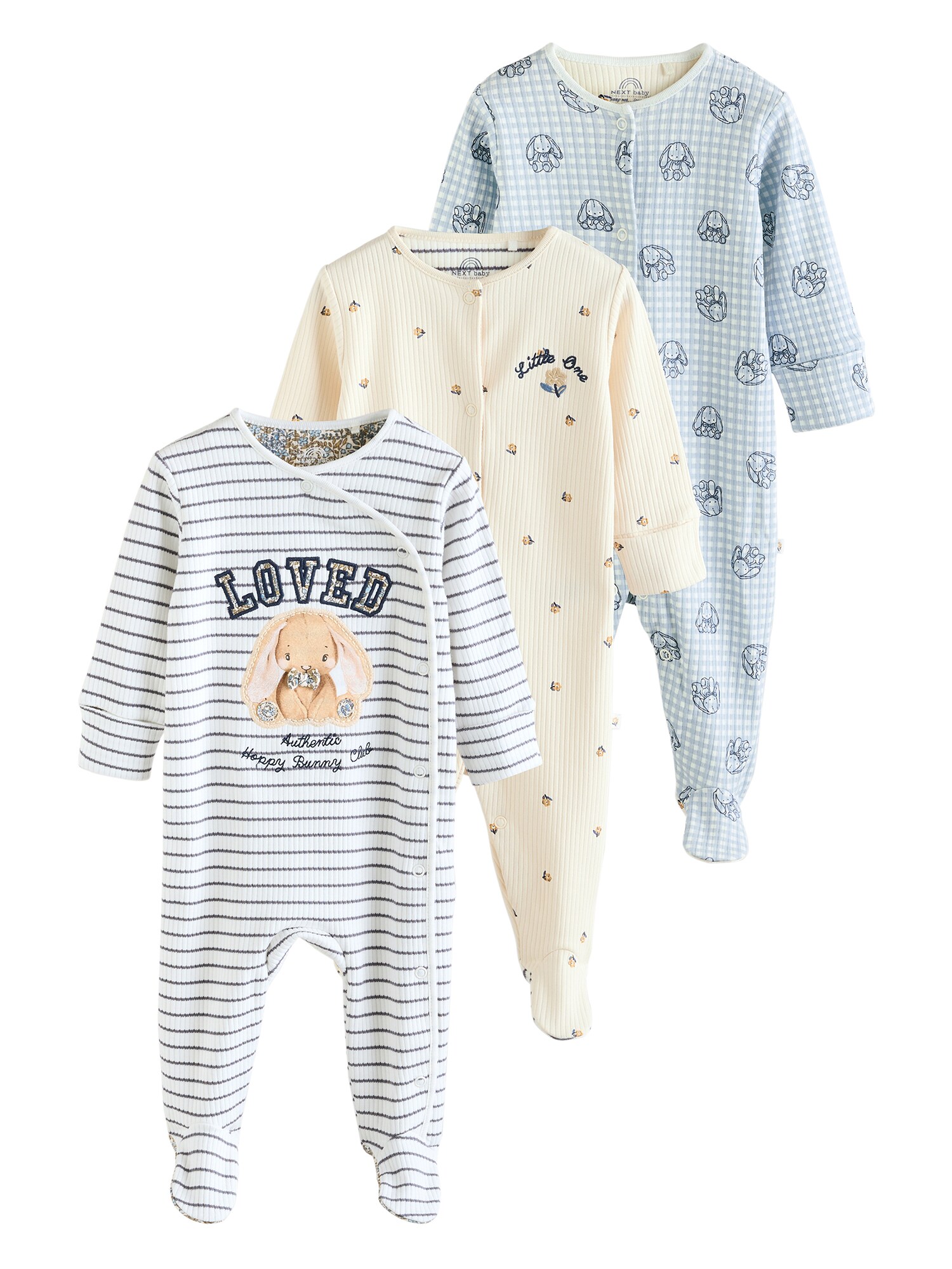 Next Pijamale  bej / bleumarin / albastru deschis