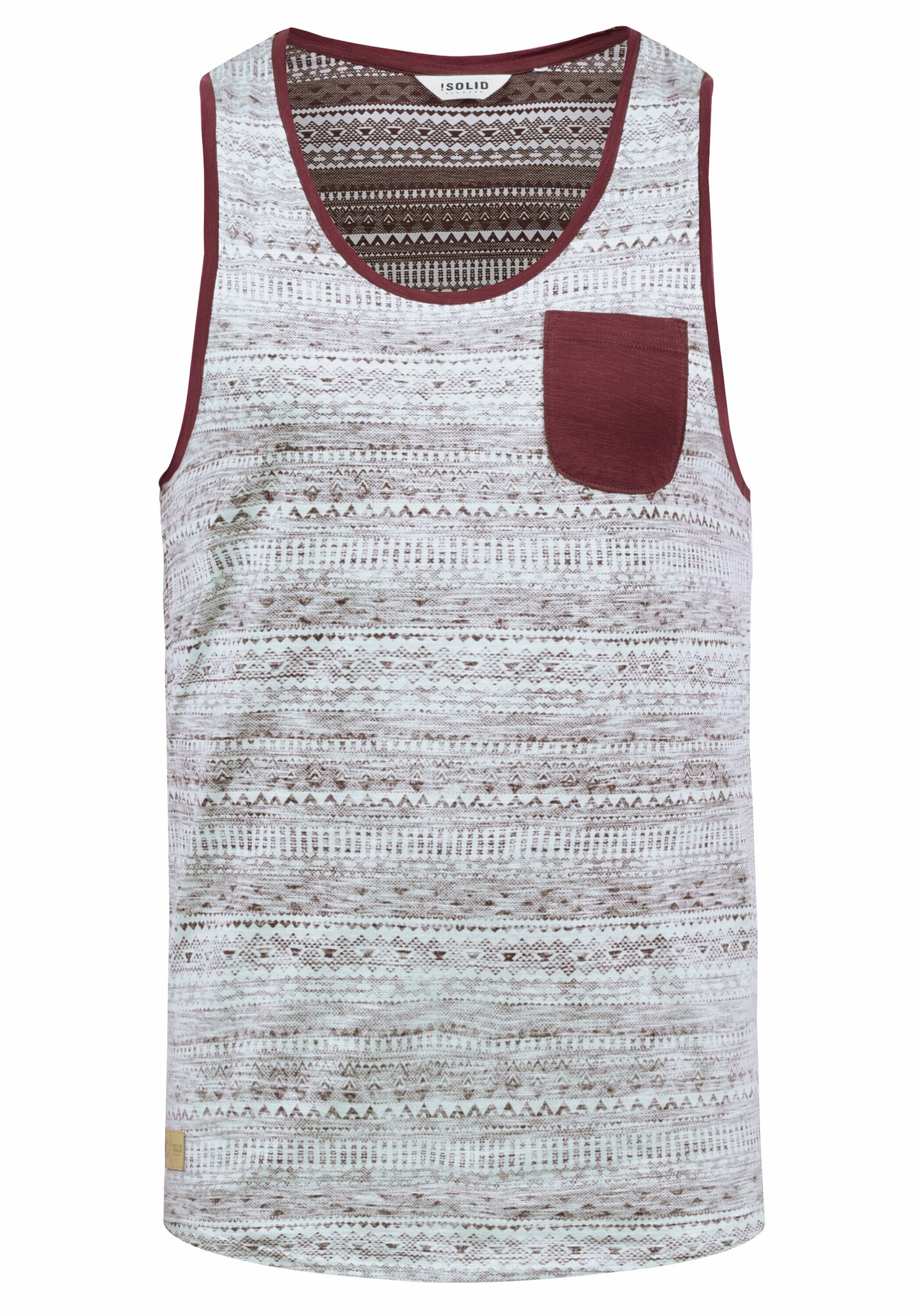 !Solid Camiseta 'Imbre'  gris / burdeos / blanco