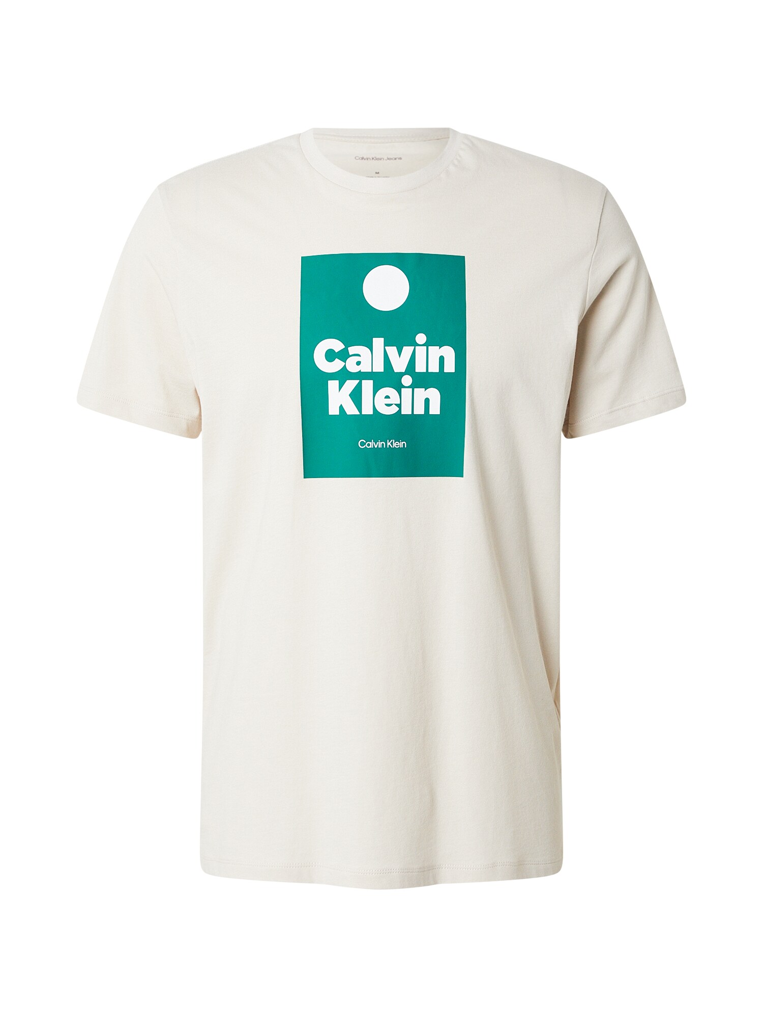 Calvin Klein Jeans Tricou  verde / alb lână