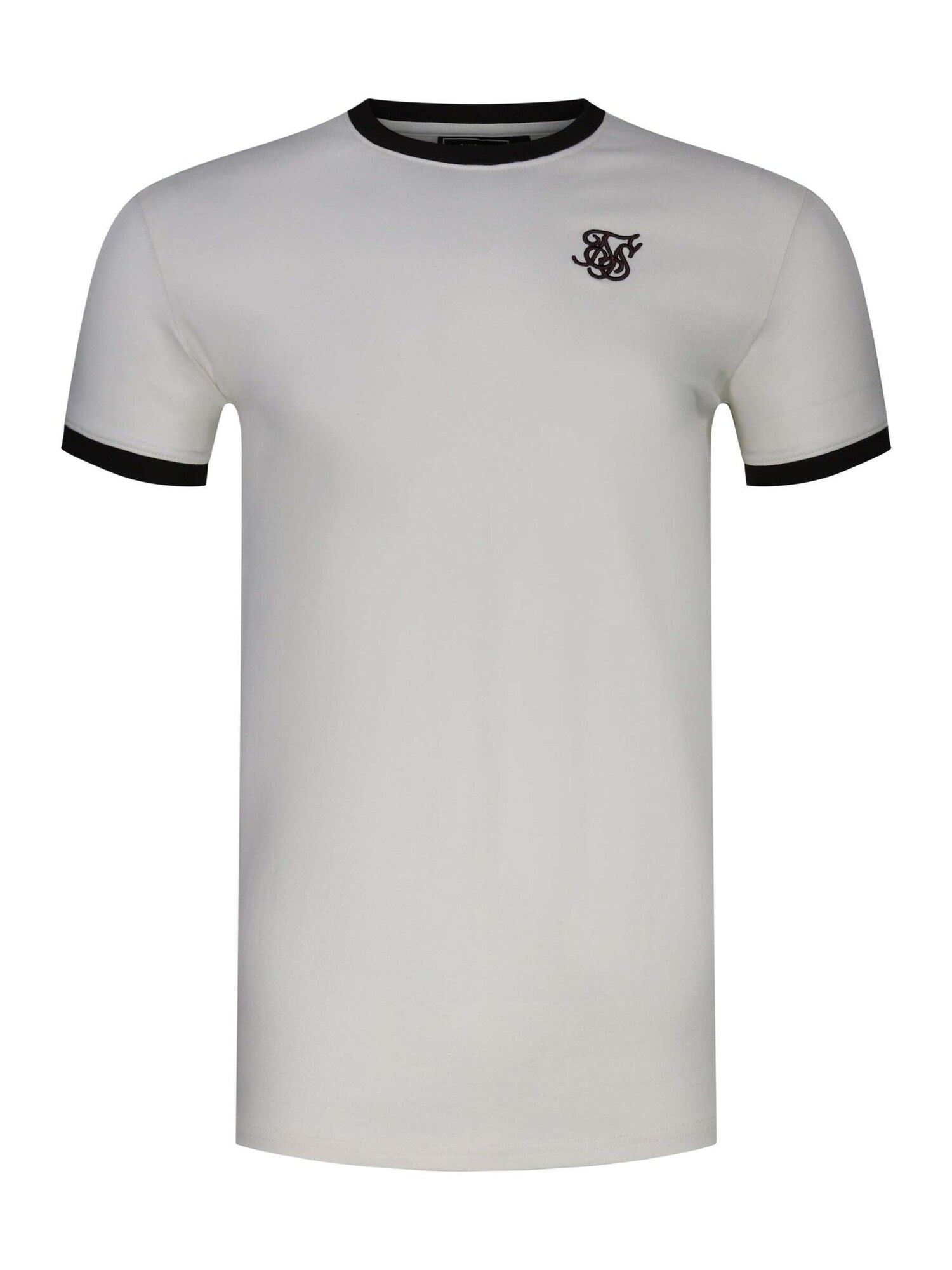 SikSilk Tričko 'Stripe Ringer'  nebielená / čierna