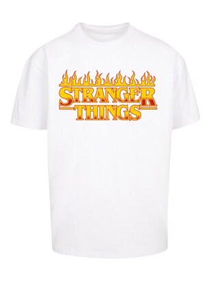 F4NT4STIC Shirt ‘Stranger Things  Netflix TV Series’ Oranje / Offwhite