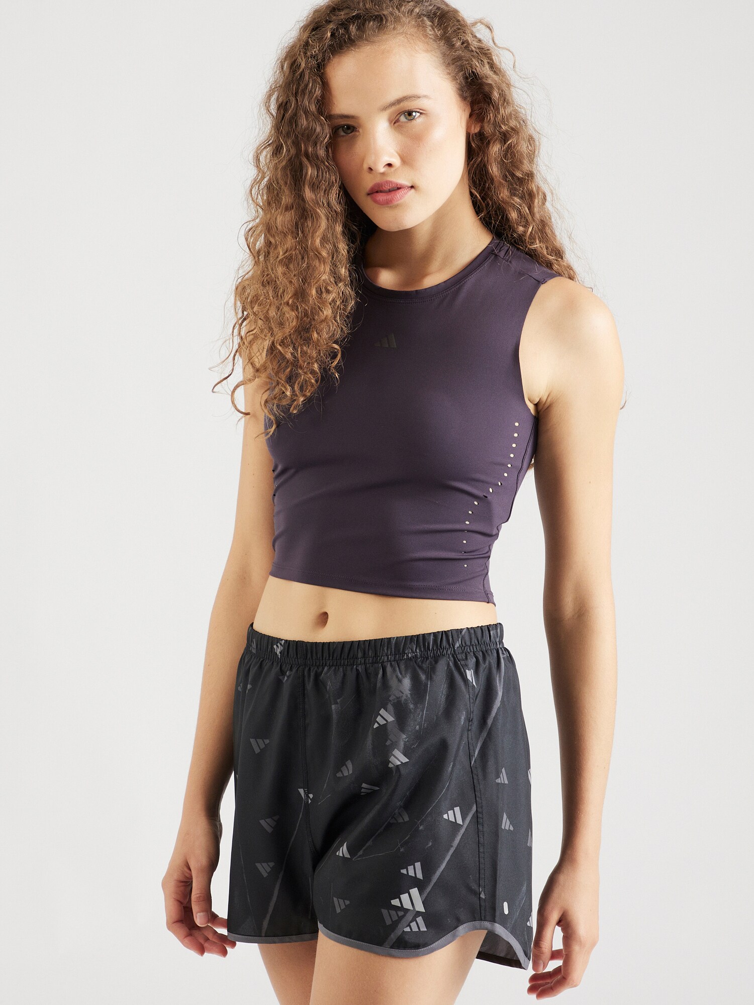 ADIDAS PERFORMANCE Sport top  szürke / padlizsán termék 2. képe