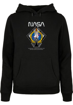 Merchcode Sweatshirt ‘NASA – STS135’ Geel / Lichtgrijs / Kersrood / Zwart