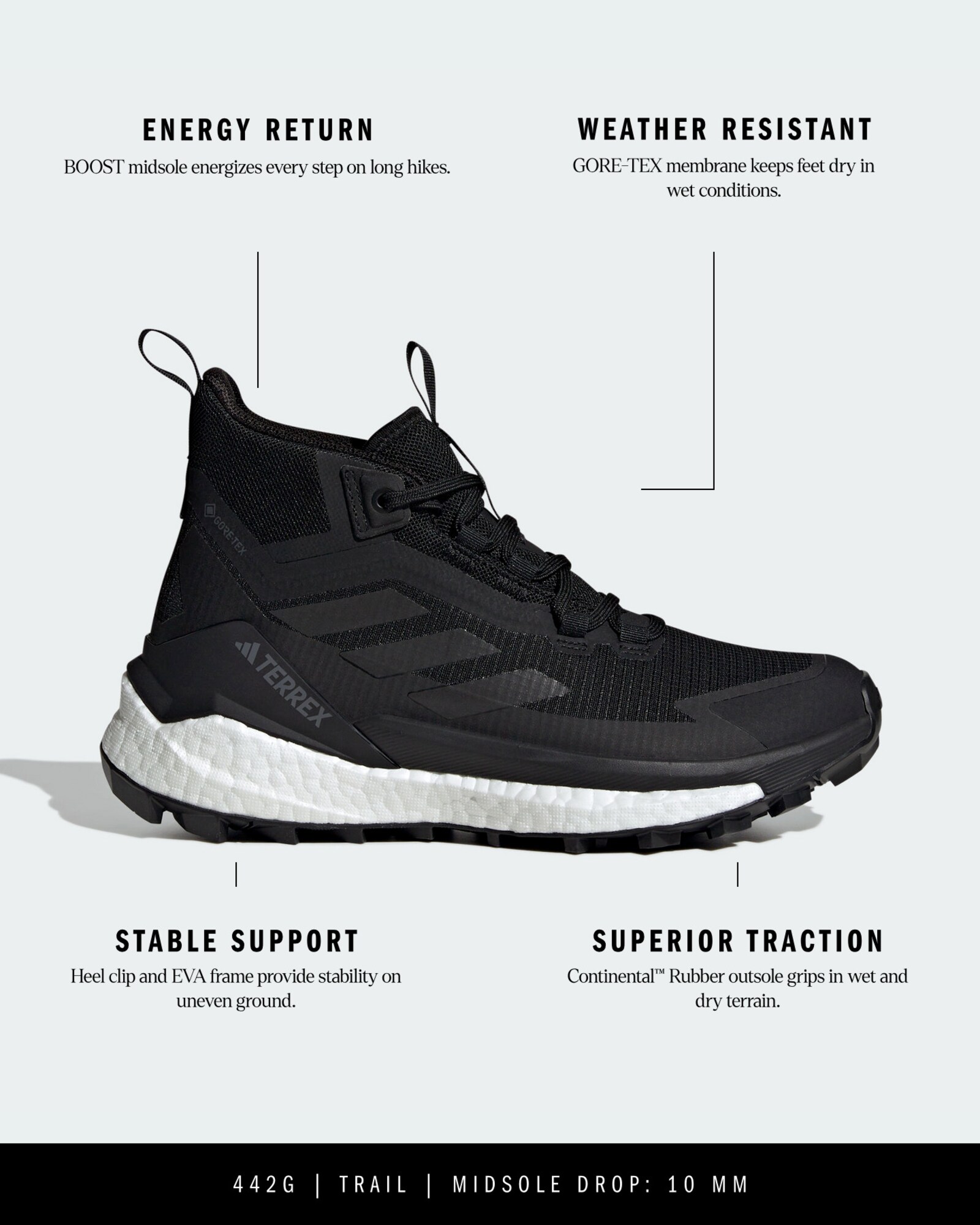 ADIDAS TERREX Bakancsok 'Free Hiker 2.0'  fekete termék 2. képe