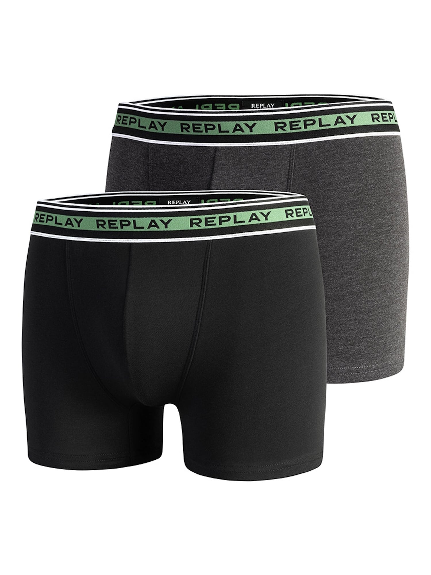 REPLAY Boxeri gri metalic / verde deschis / negru / alb