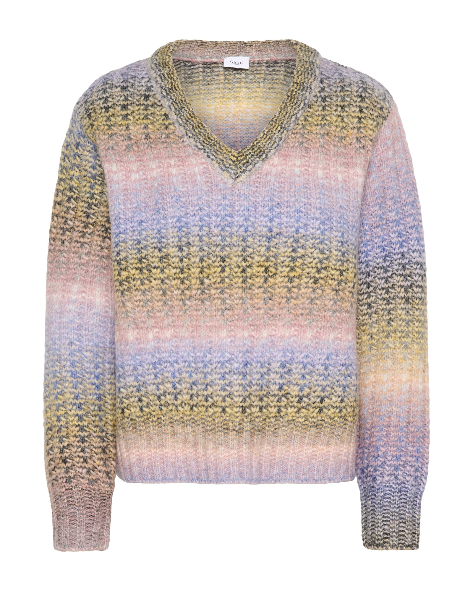 SAINT TROPEZ Pulover  albastru deschis / maro / galben / roz