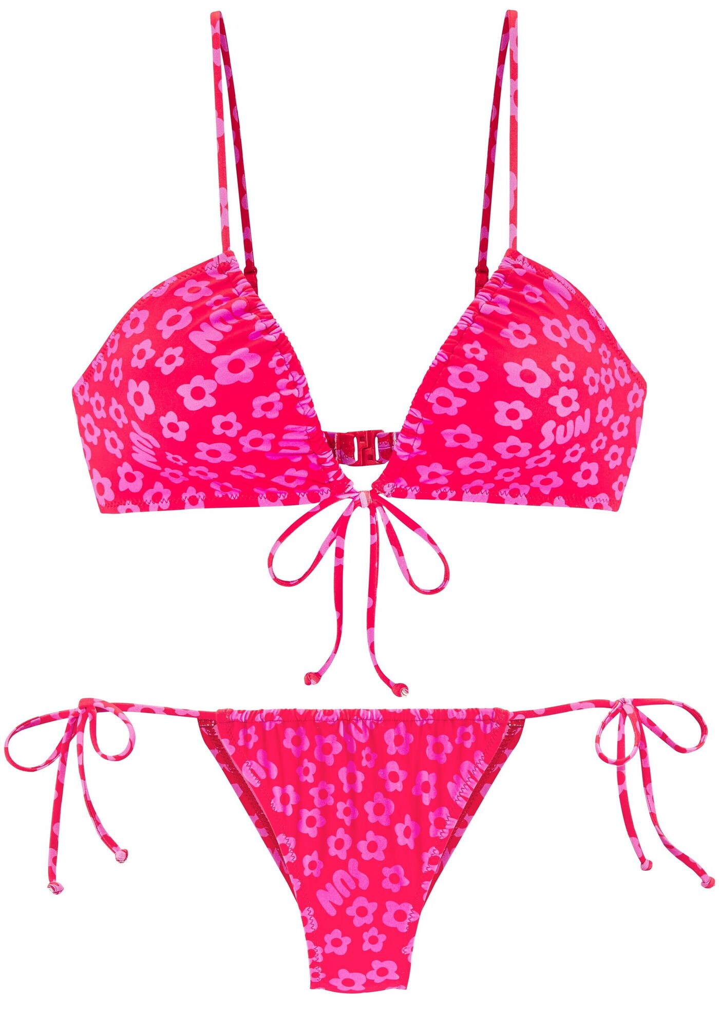 BUFFALO Bikiny  ružová / červená