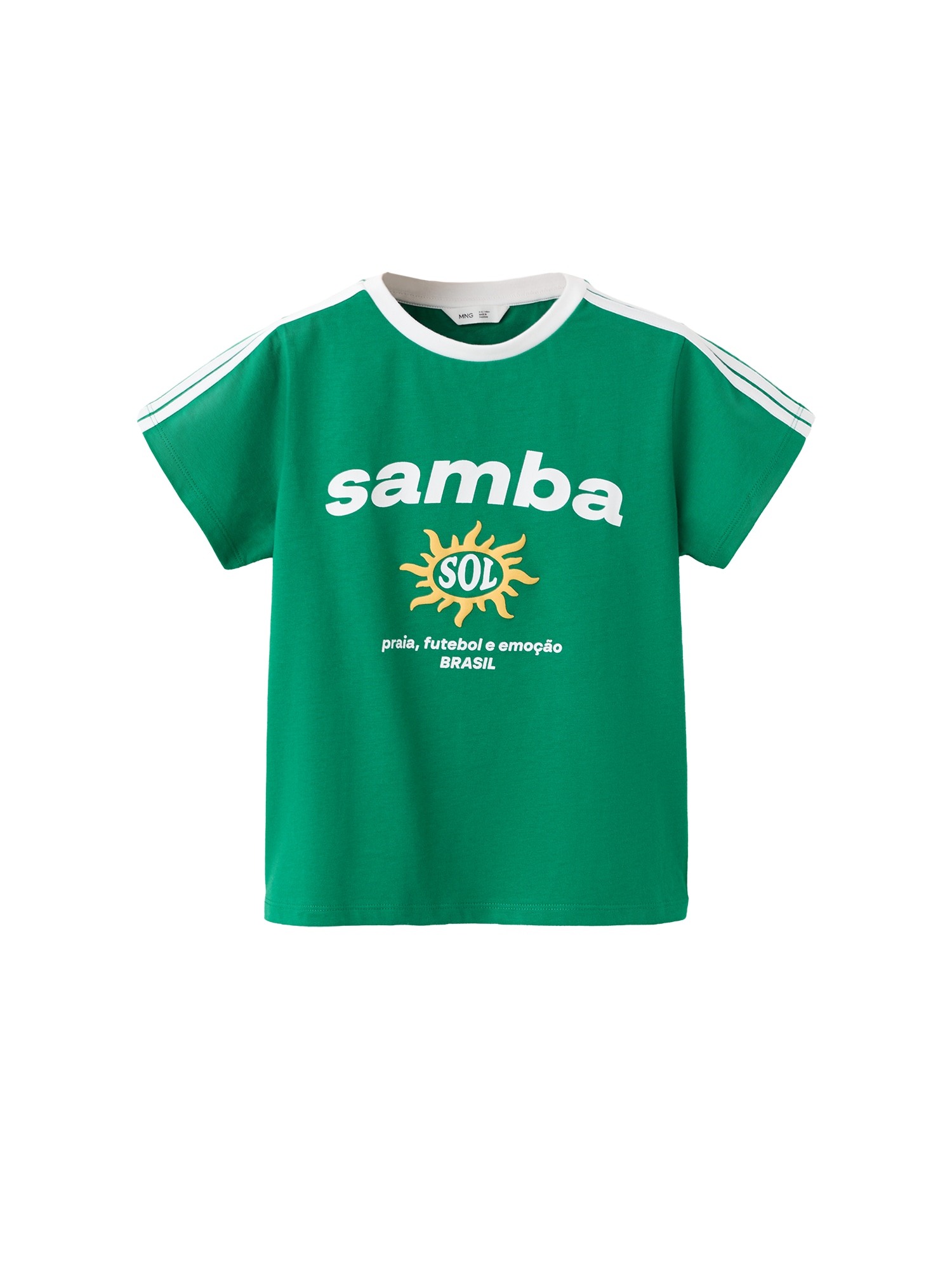 MANGO KIDS Tricou BRASIL galben / verde / alb