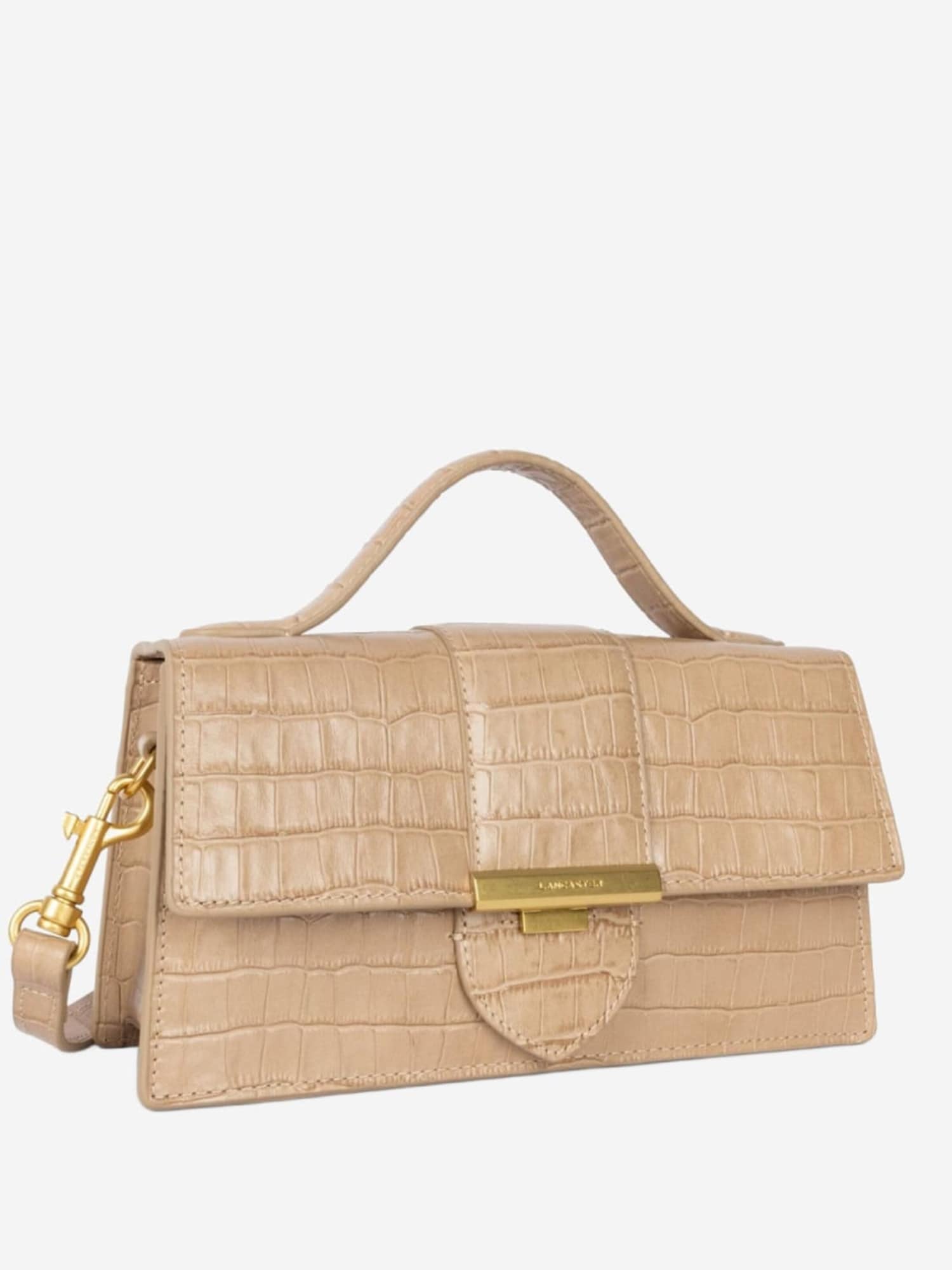Handväska 'Lancaster Sac baguette A rabat avec fermoir M Croco Ily Naturel'