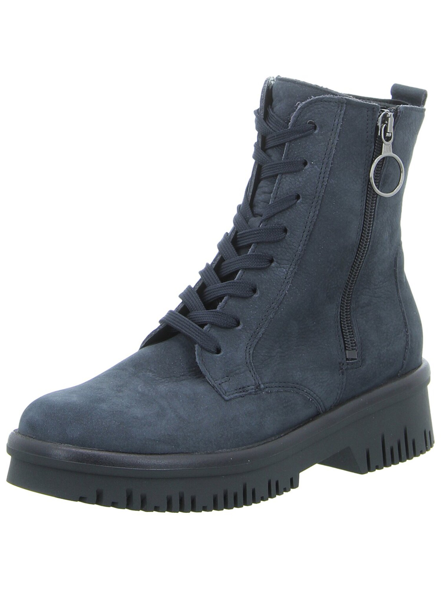 WaldlÄUfer Schnürstiefel Damen Stiefelette 934802-189/194 Rauleder In Blau