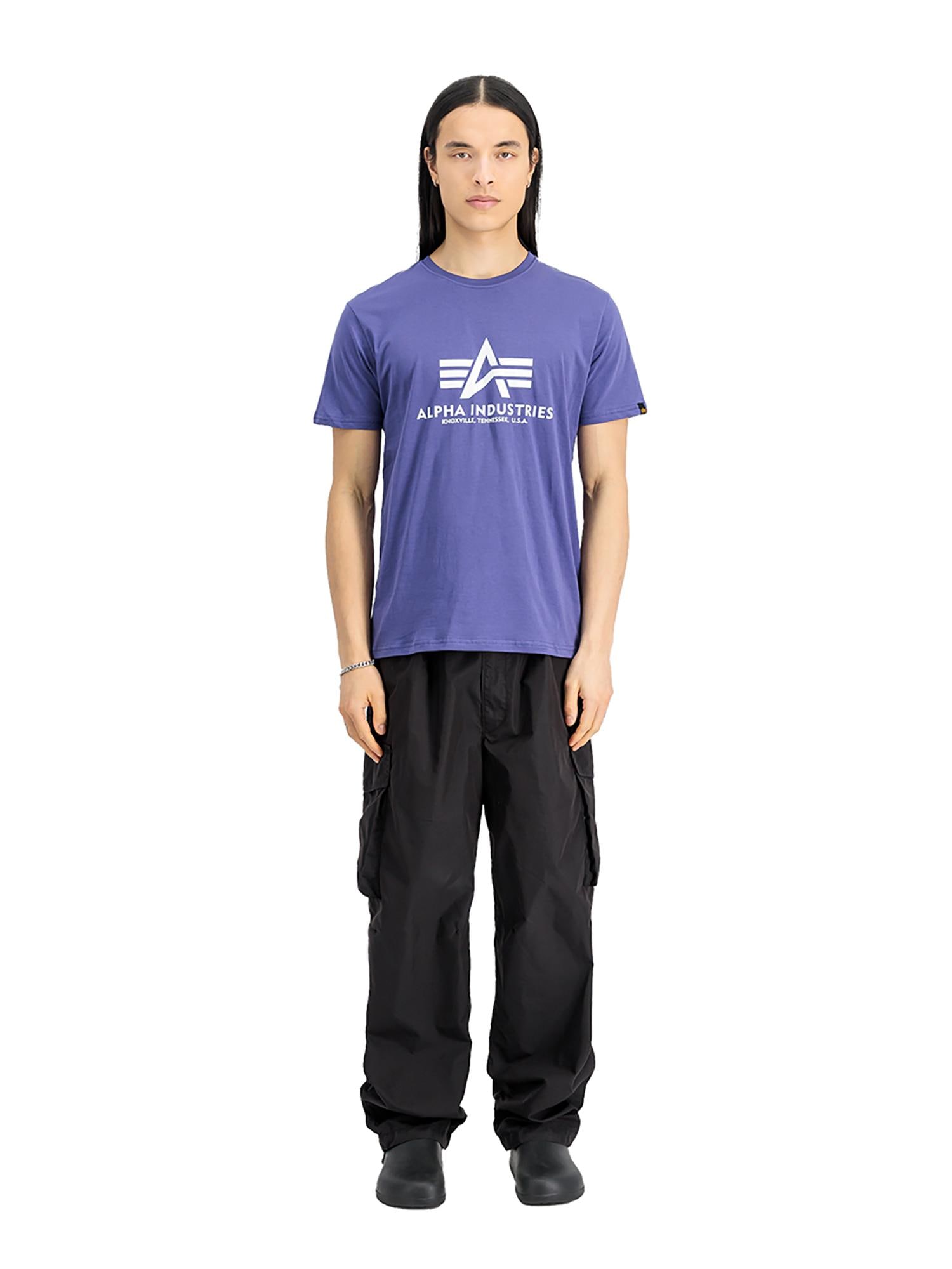 ALPHA INDUSTRIES Tričko fialová melírovaná / biela (obrázok 3)