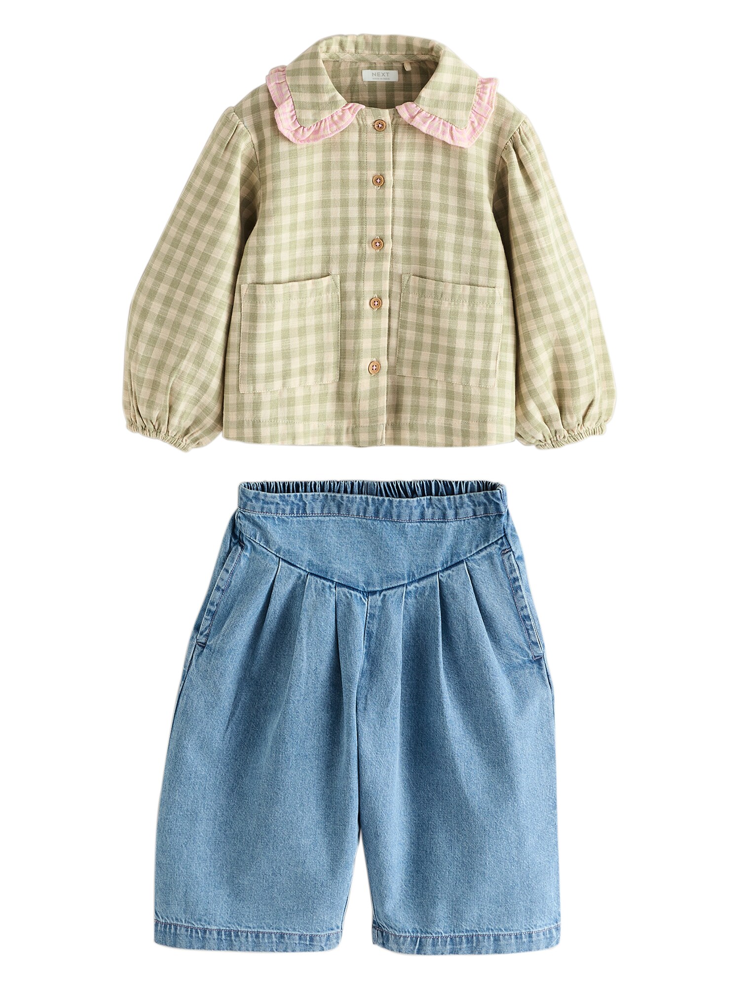 Next Set  bej / albastru denim / verde pastel / roz