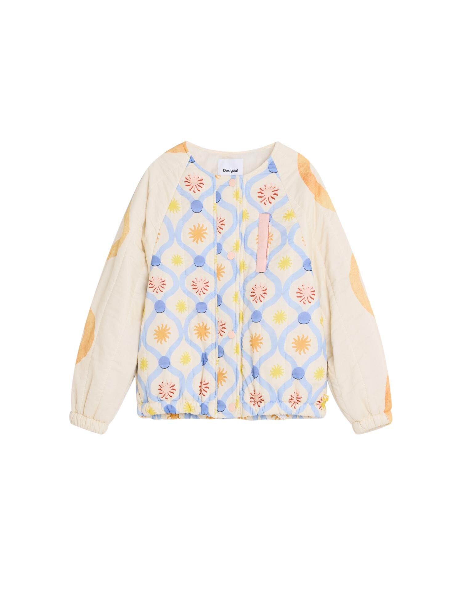 Desigual Prechodná bunda  béžová / modrá / oranžová
