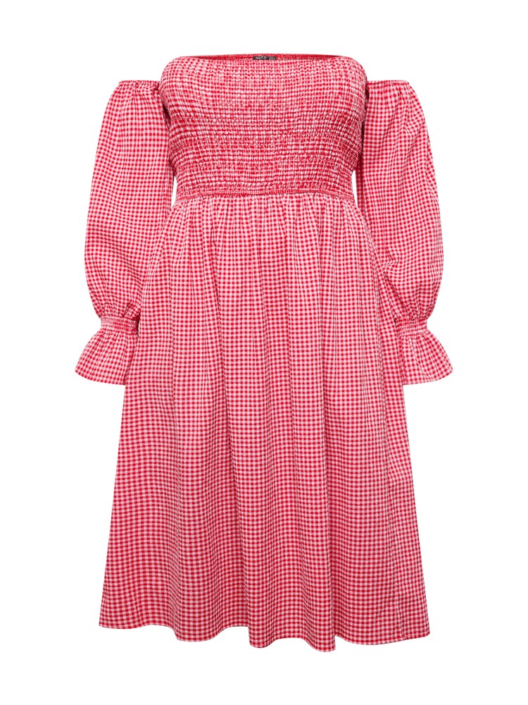 Nasty Gal Plus Kleid Damen Größe 54 rot / pastellrot / weiß