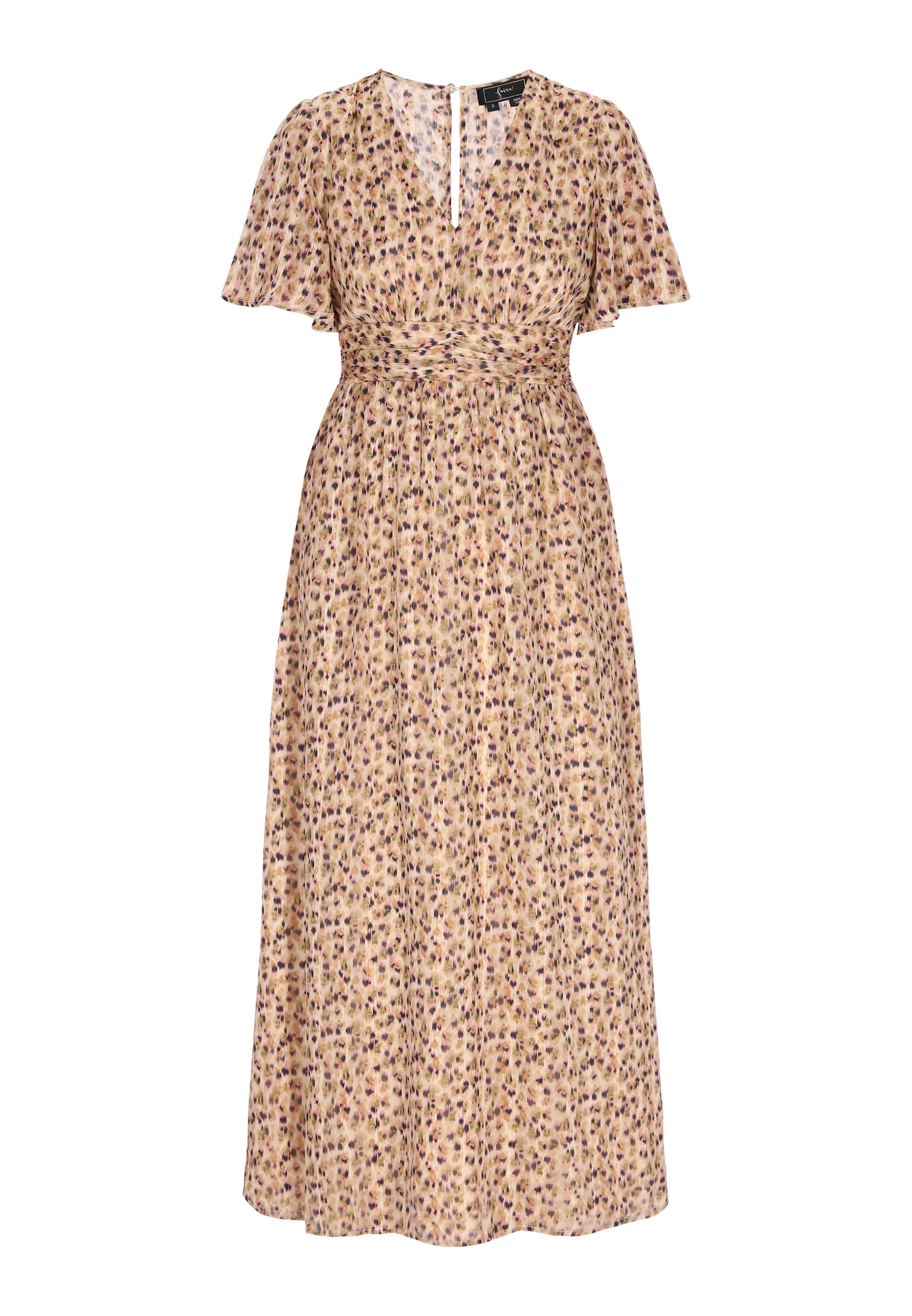 faina Rochie Fashion Look  bej / verde / mov orhidee / negru