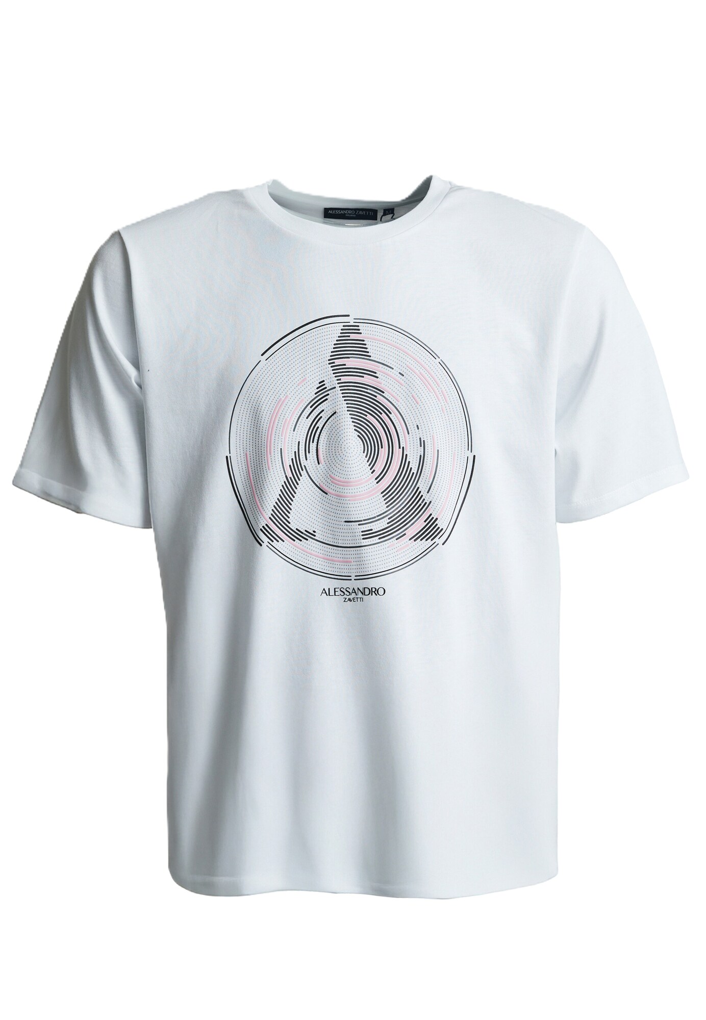 Alessandro Zavetti Camiseta 'Centro'  rosa / negro / blanco