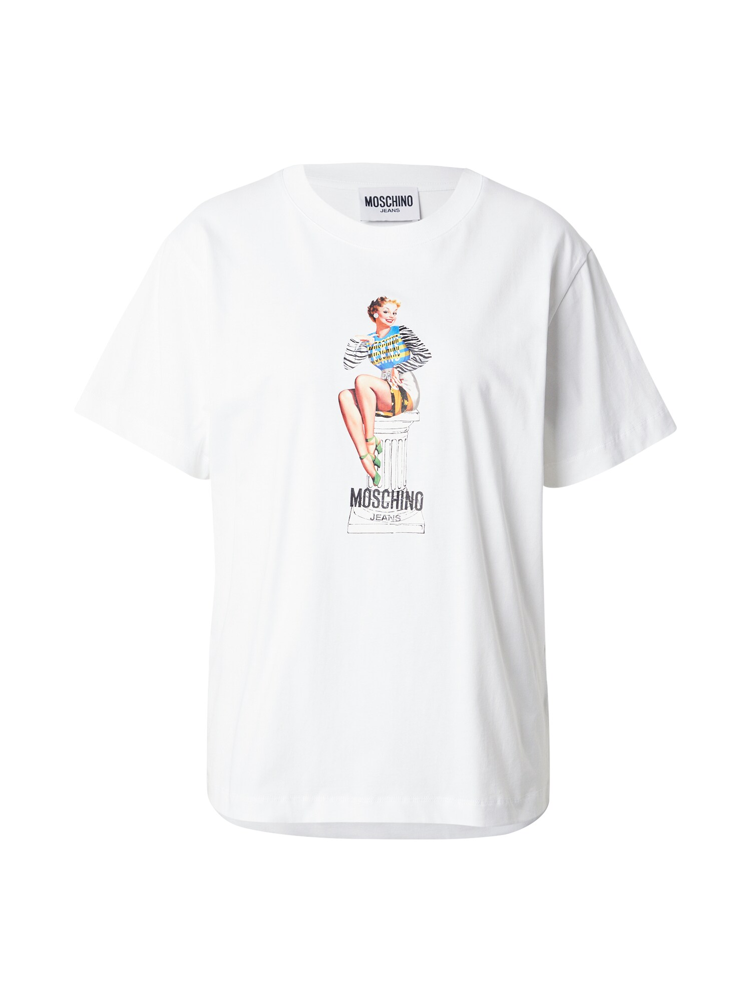 Moschino Jeans Tricou  albastru deschis / galben auriu / negru / alb