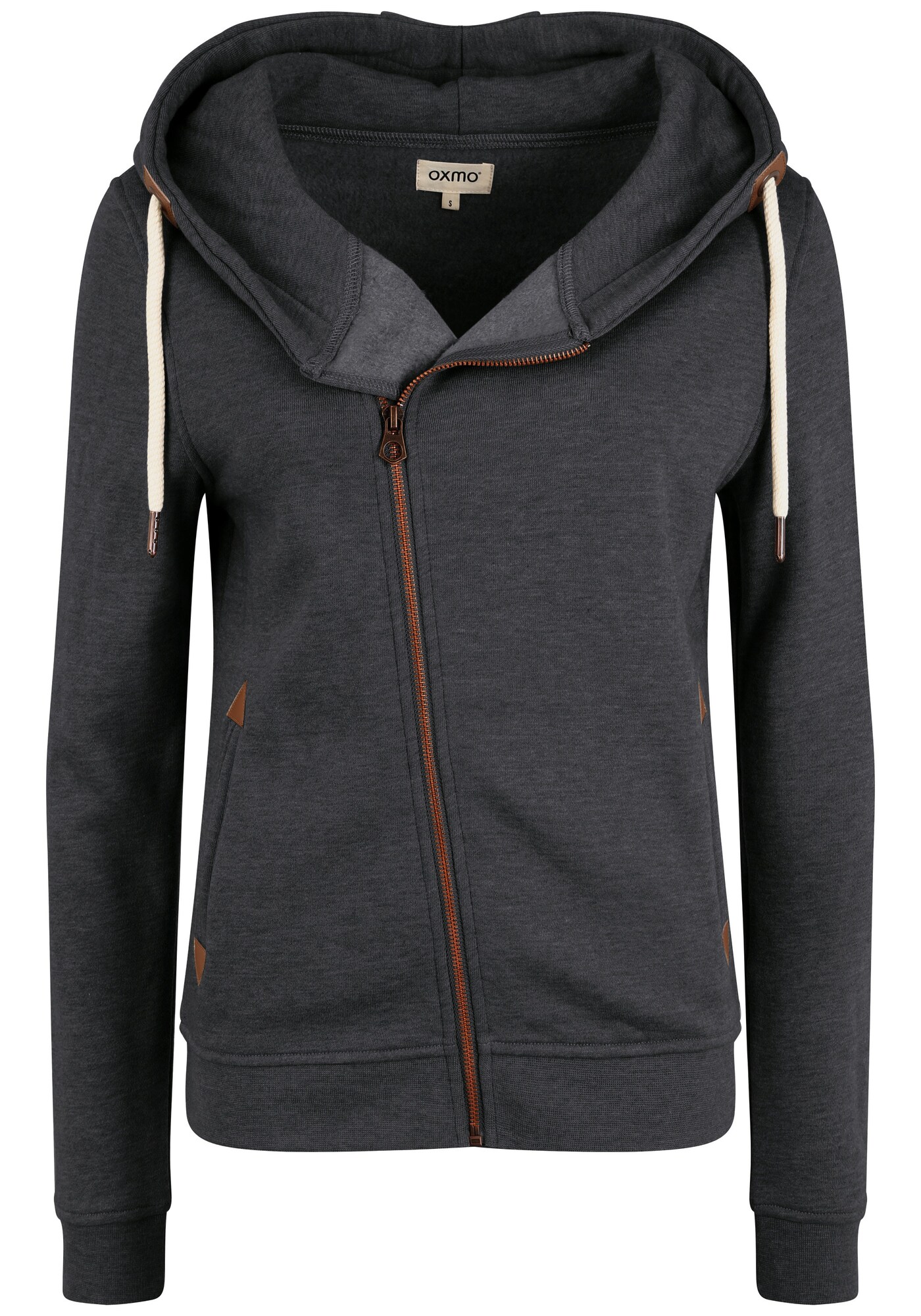 Oxmo Sudadera con cremallera 'Vicky'  gris