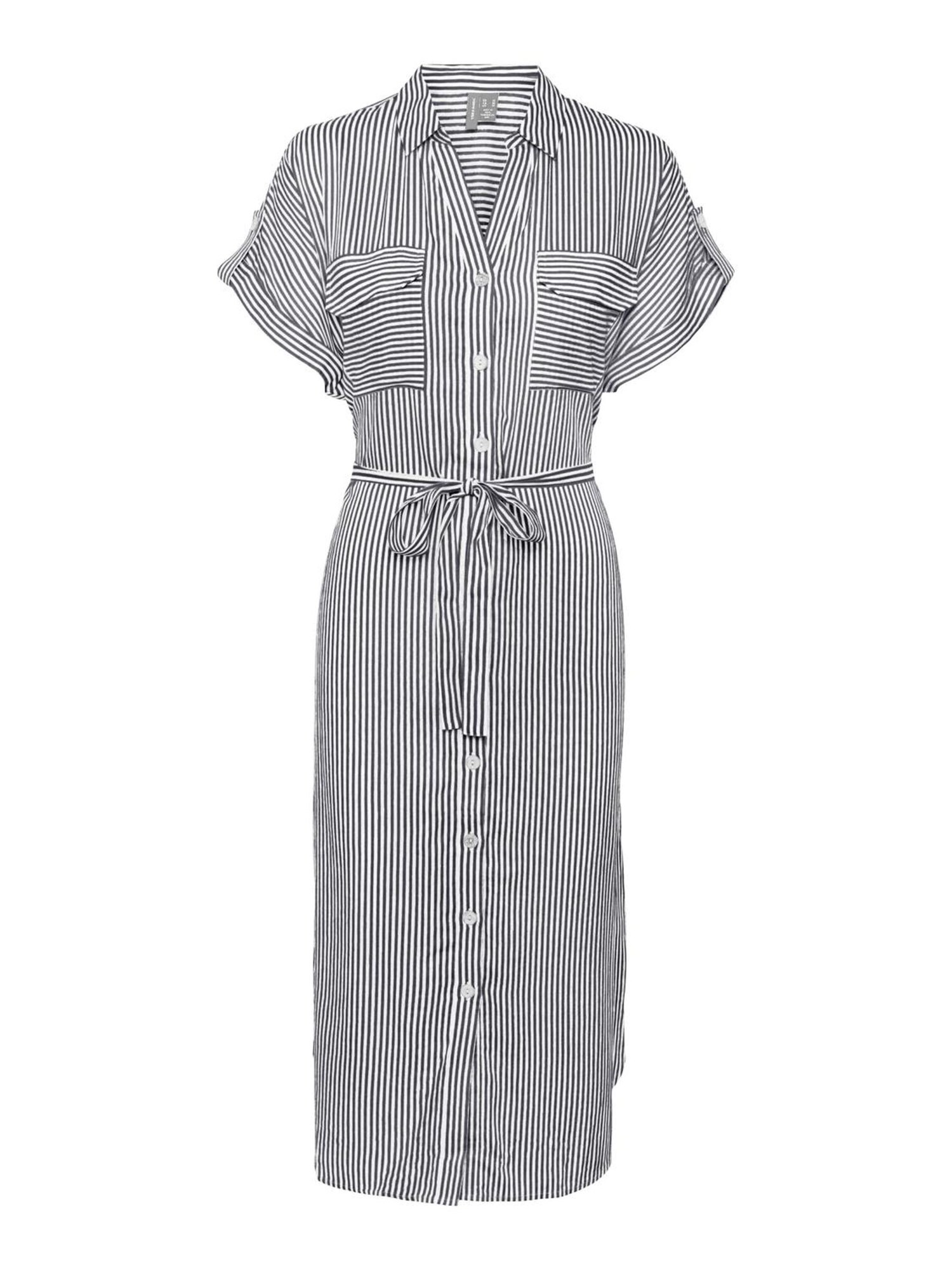 VERO MODA Rochie tip bluză Bumpy  negru / alb