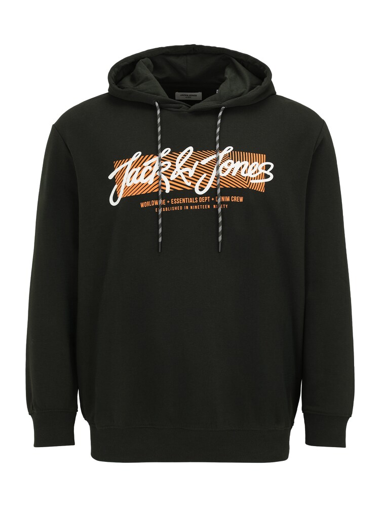 Jack & Jones Plus Sweatshirt 'JJURBAN Herren Größe XXL dunkelgrün / orange / weiß