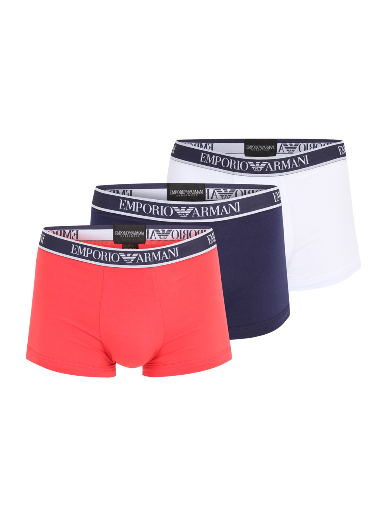 Emporio Armani Boxer trumpikės tamsiai mėlyna / koralų splava / balta